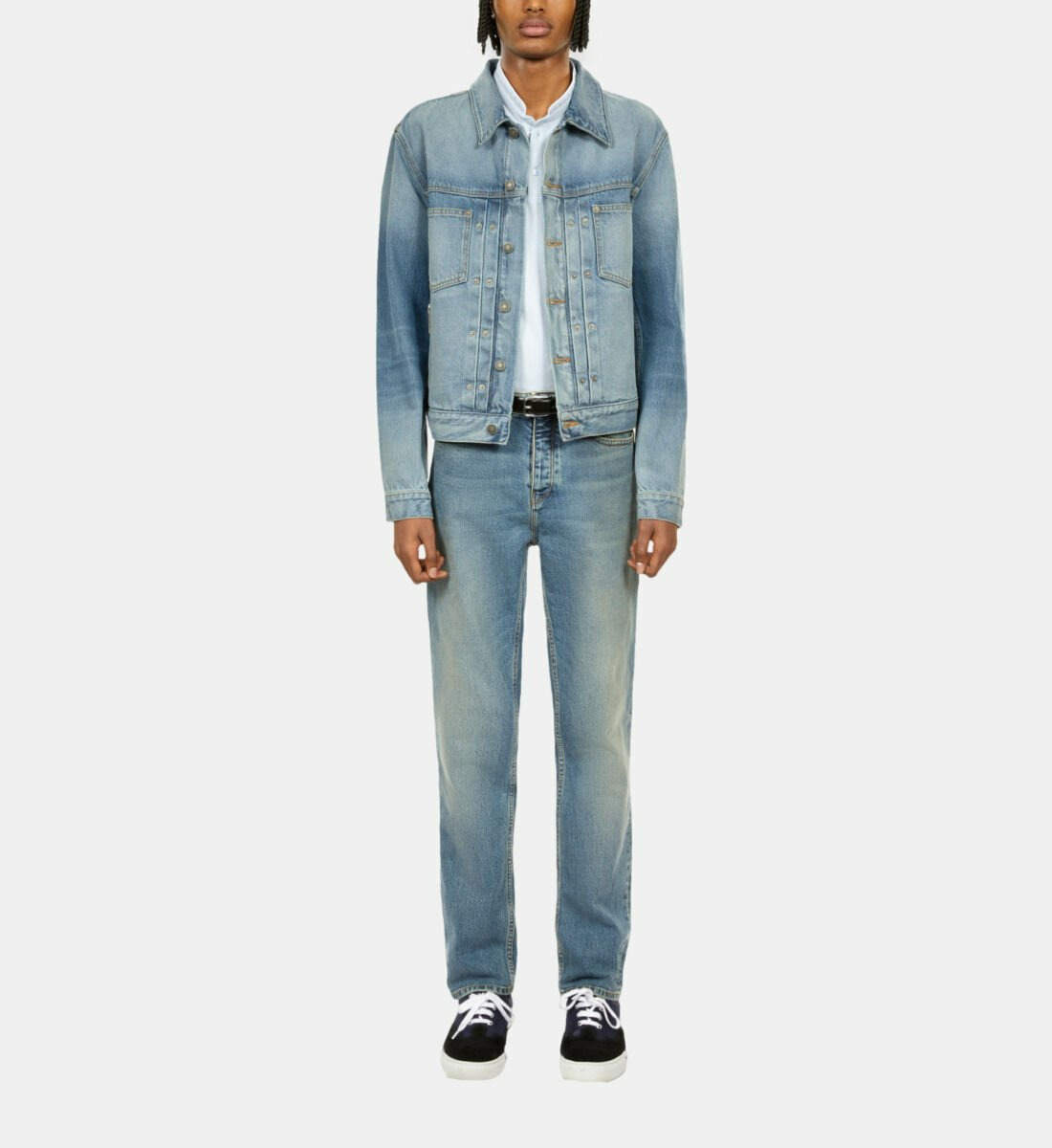 Blouson Denim Poches Zippees Homme