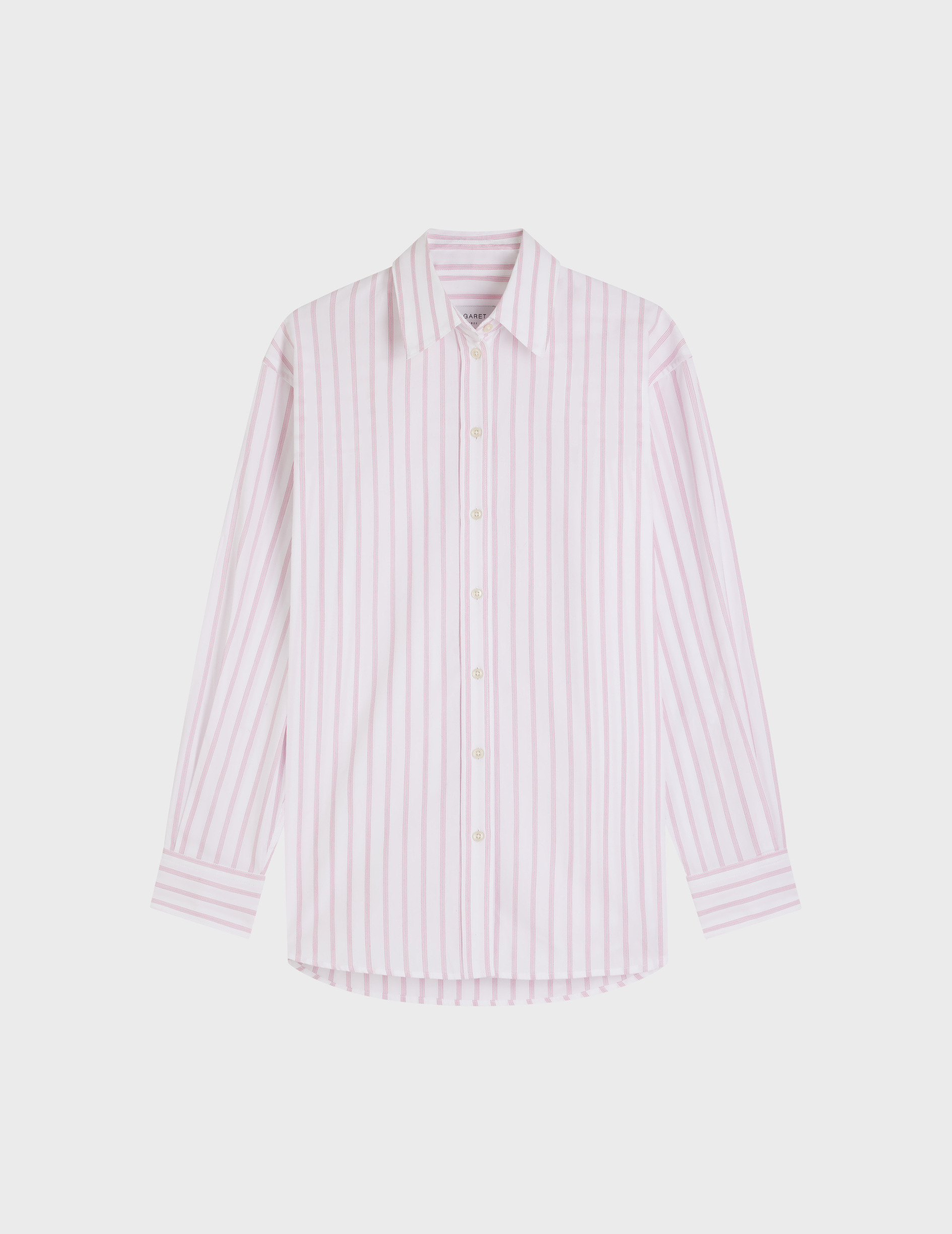 Chemise delina oversize en popeline rayée rose rose