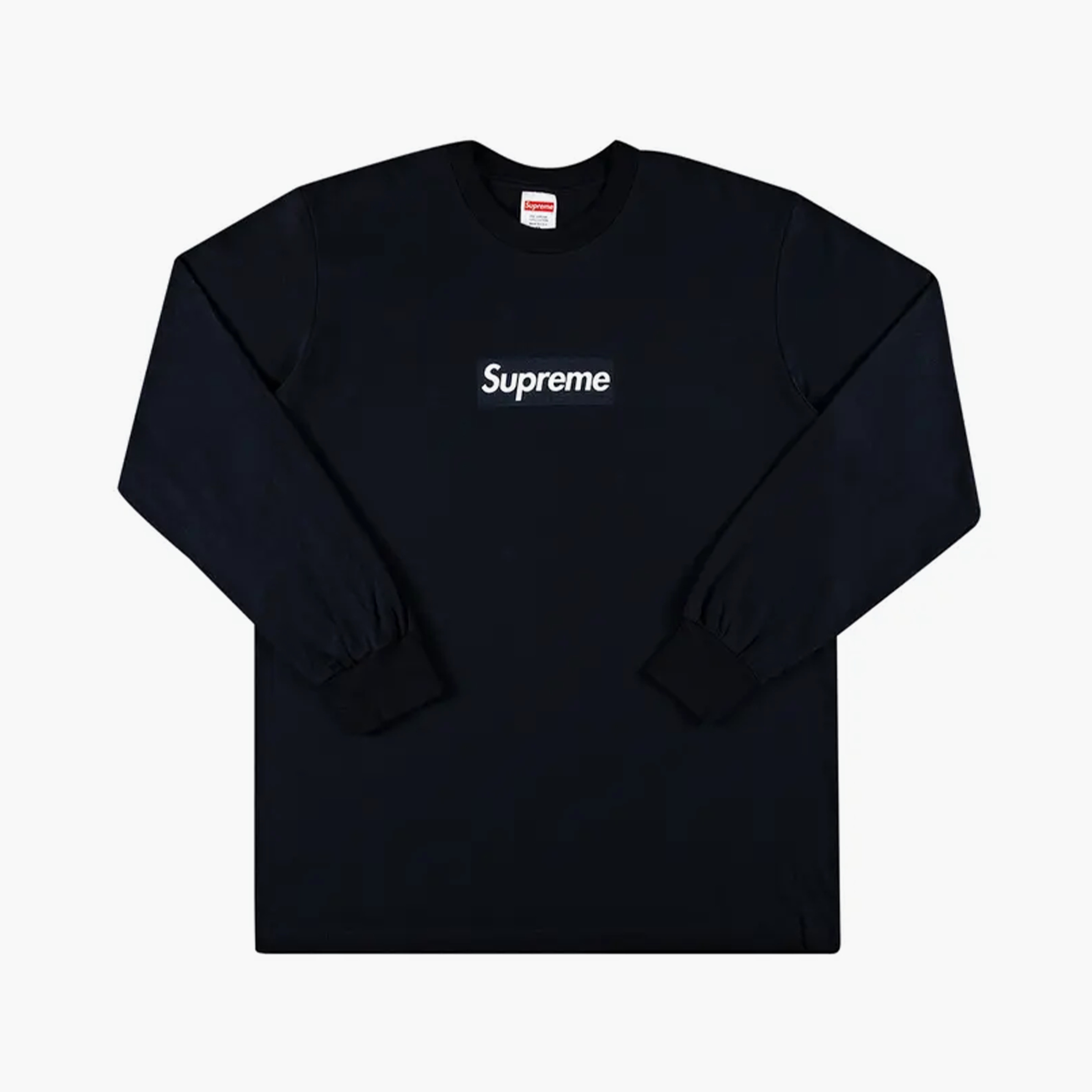 Supreme T-Shirt Manches Longues Box Logo Bleu Marine