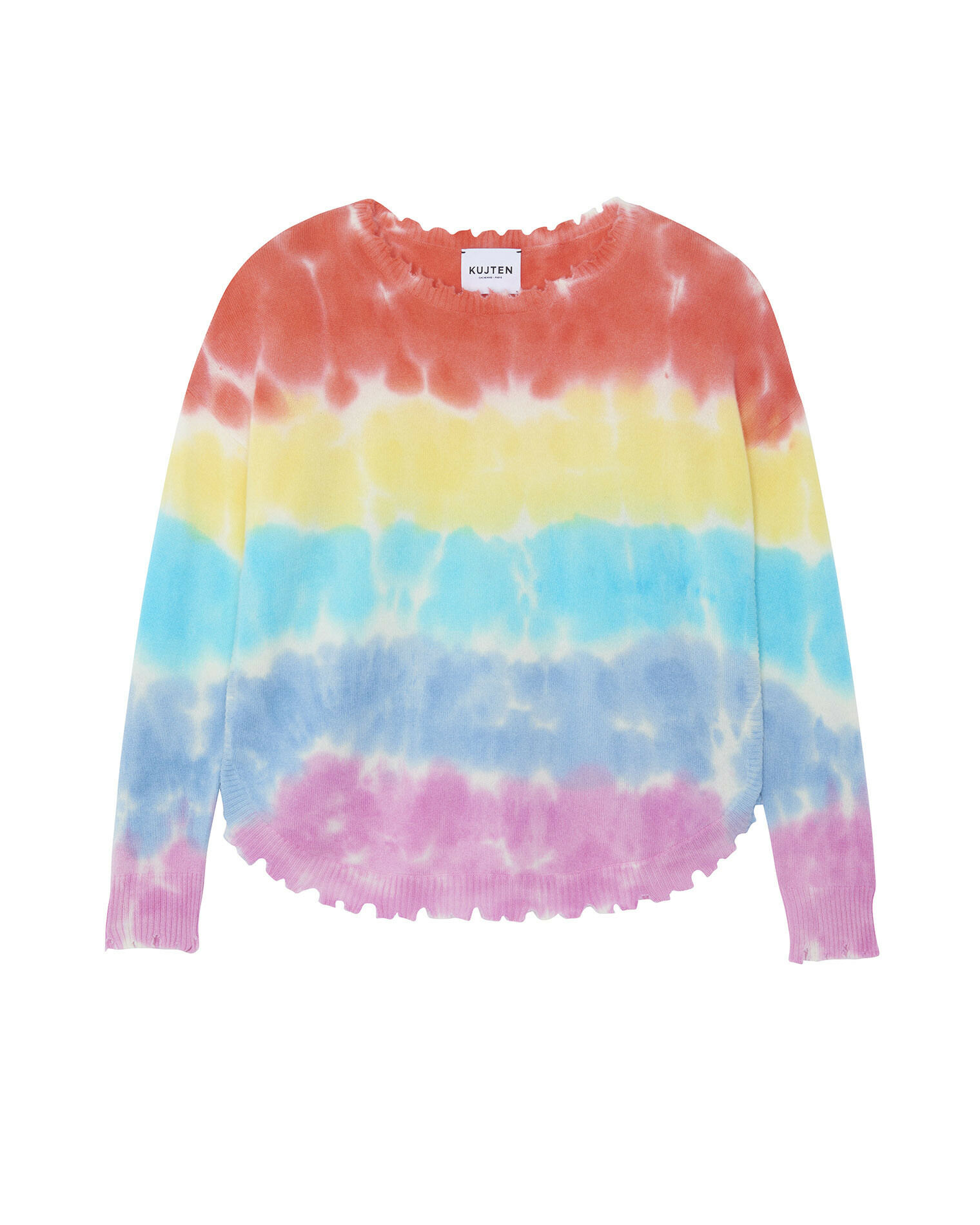 PULL MELA RAINBOW Pull col rond liquette cachemire