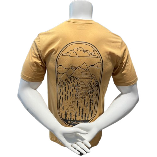 M EU Poplar Hill Graphic SS Shirt Beige