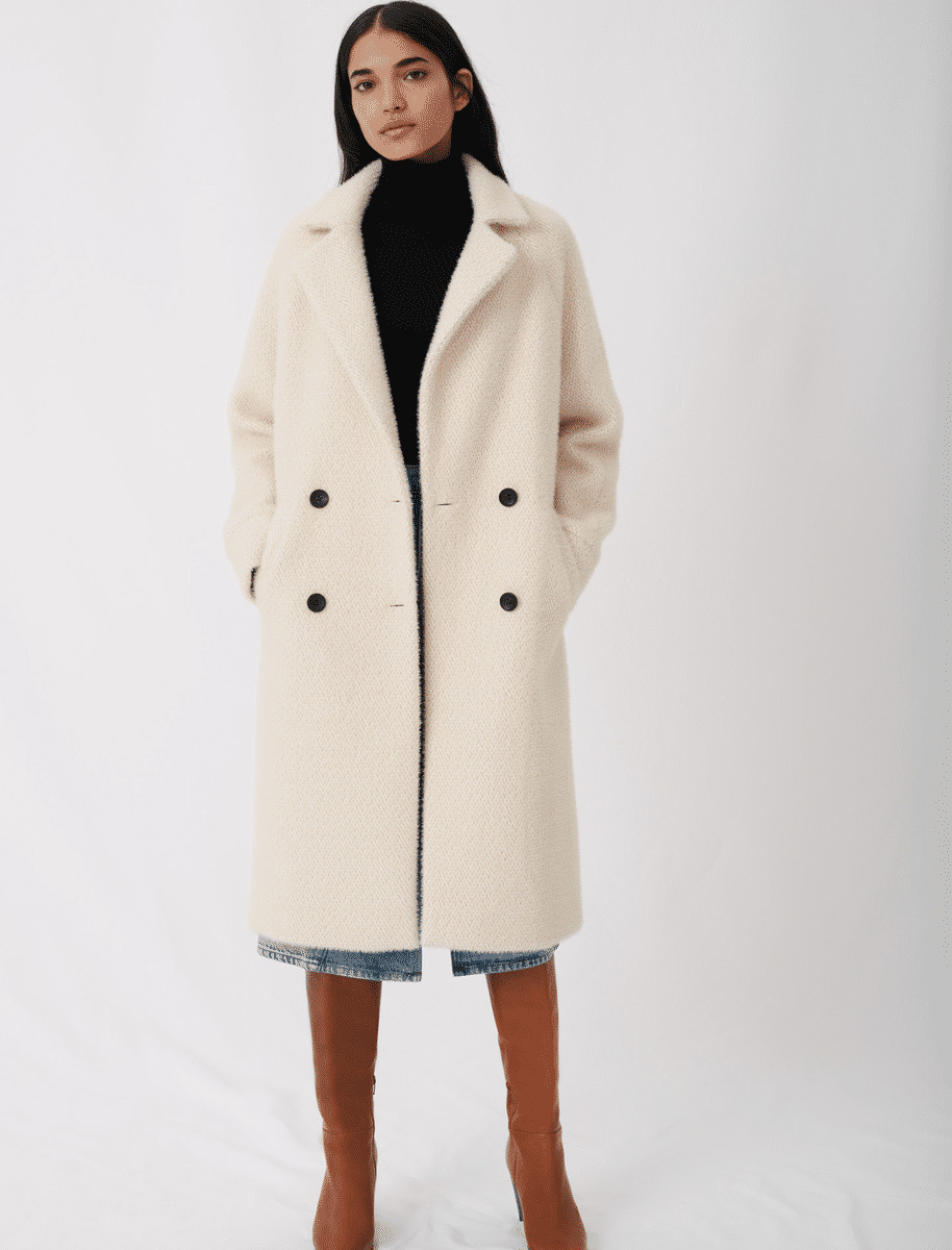 Manteau droit mi-long