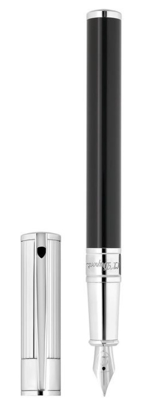 Gamme Initial - Stylo Plume initial Noir et Chrome
