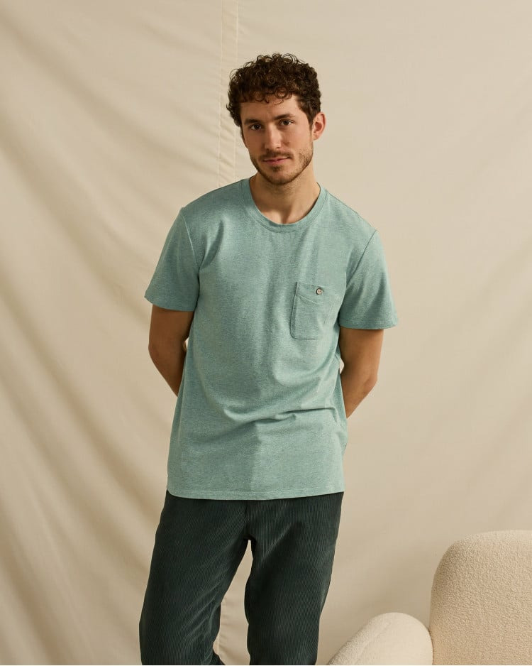 T-shirt col rond vert clair