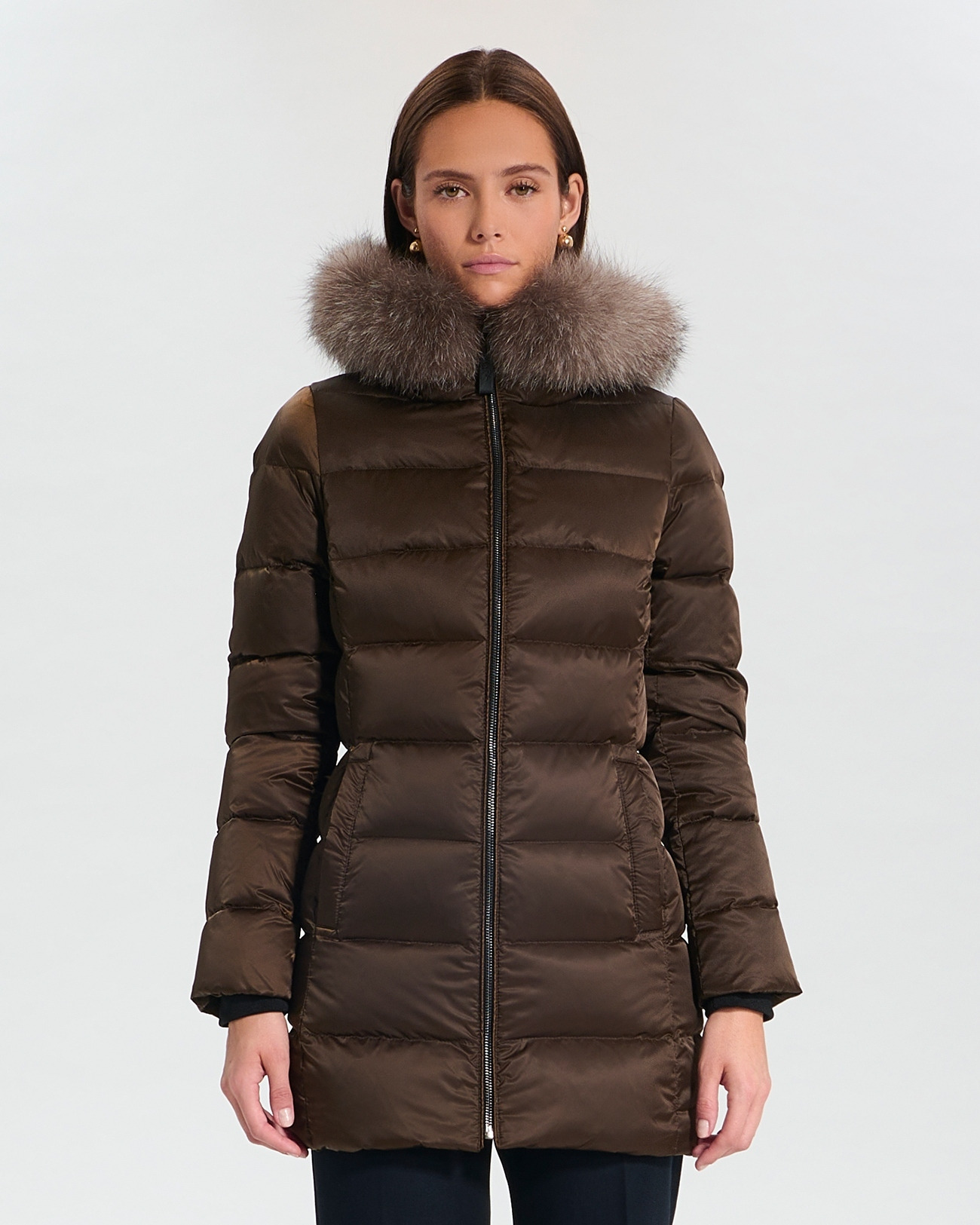 Doudoune Dalya Chocolat en Polyester