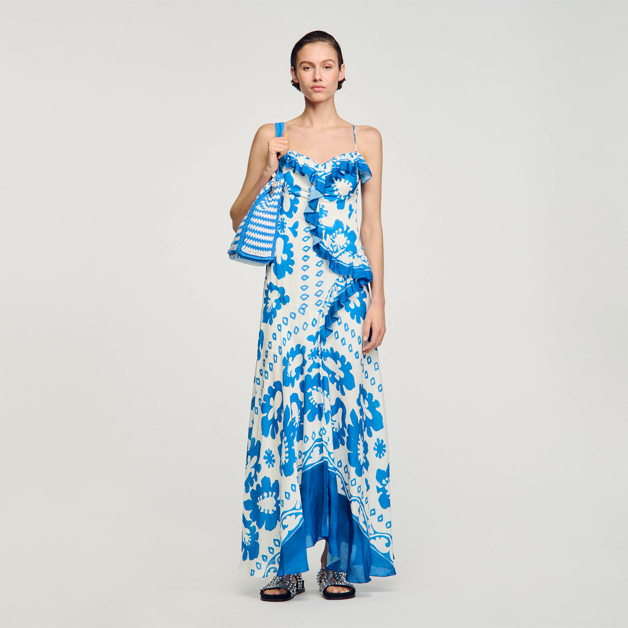 Robe imprimée à volants
