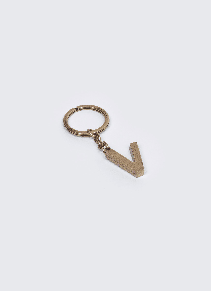 Porte-clés lettre "V" en laiton