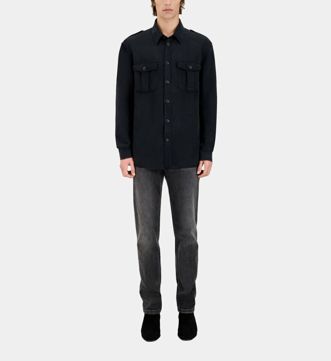 Chemise Militaire Poches Plaquees Homme