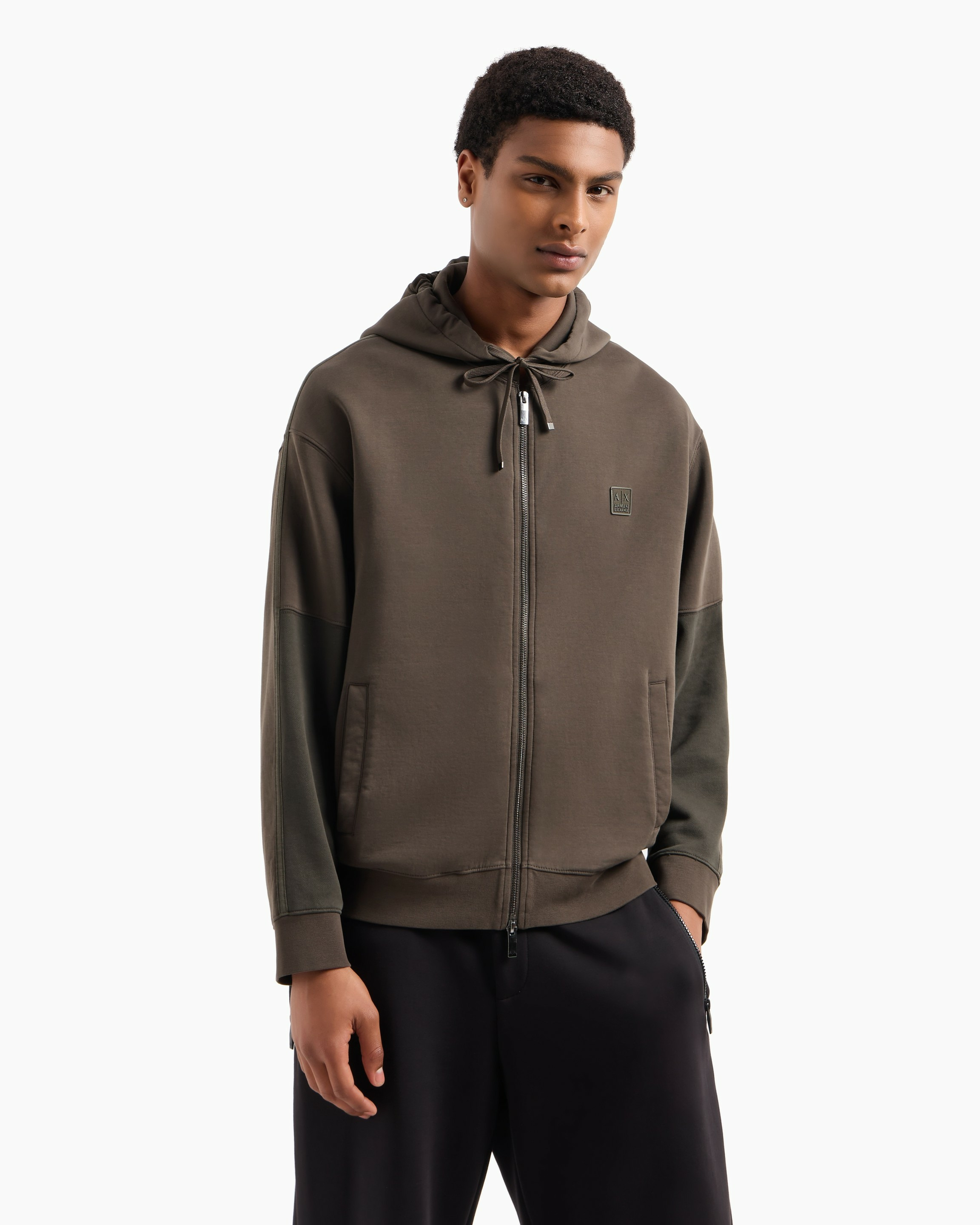 Sweat-shirt - noir olive/pourtoise