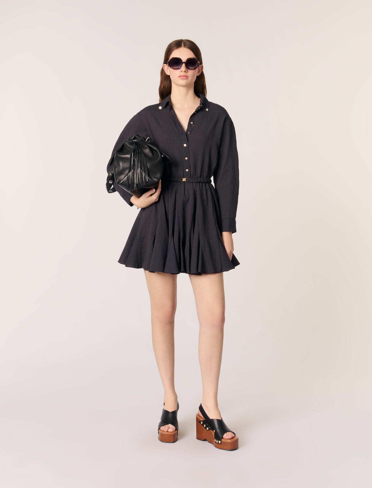 Robe courte en crêpe