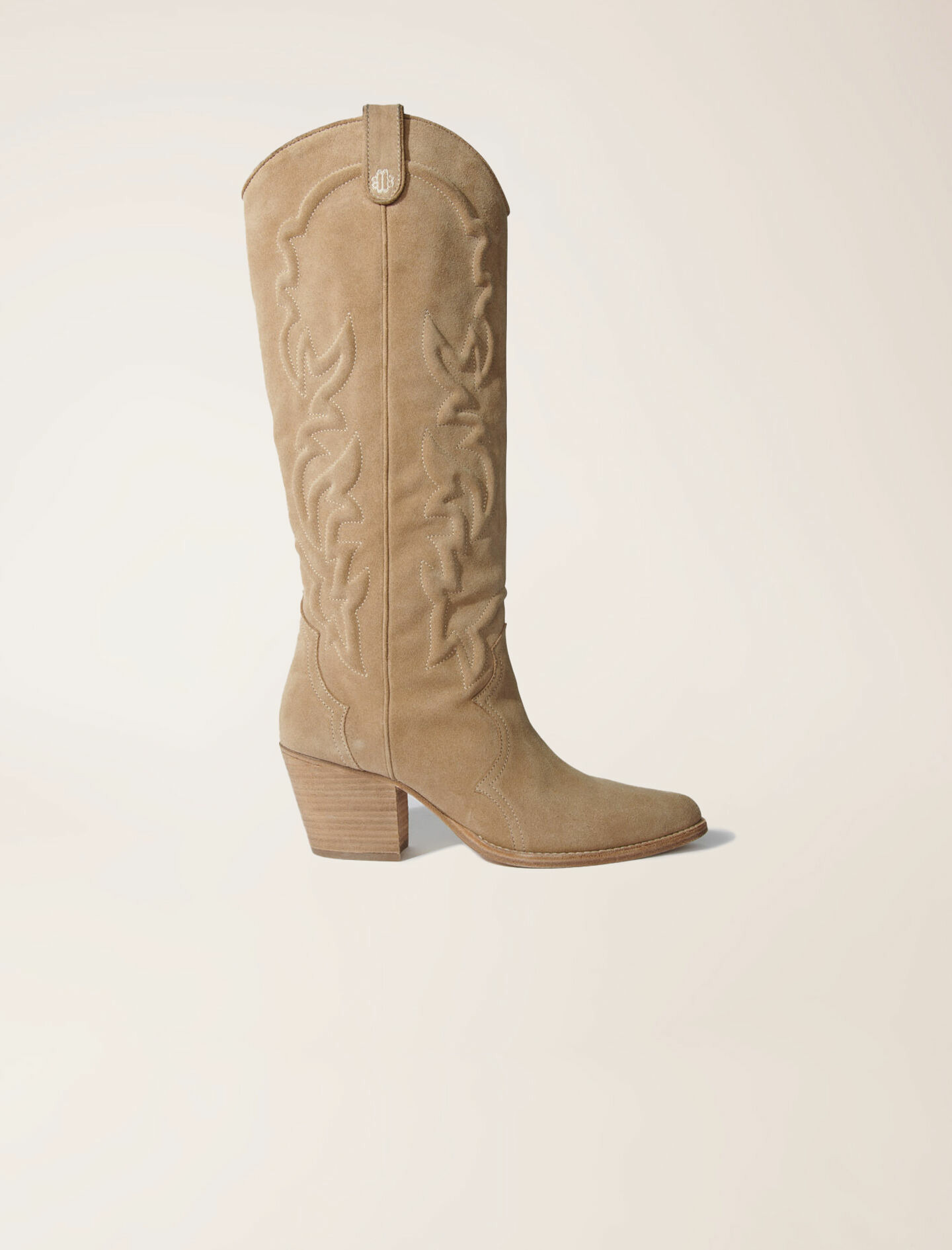Bottes santiags en cuir brodé