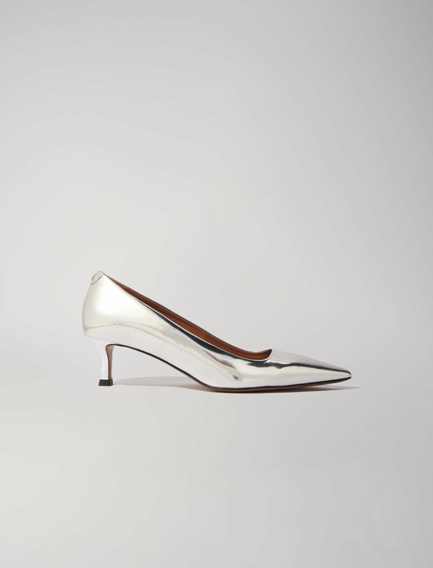 Escarpins pointus en cuir miroir
