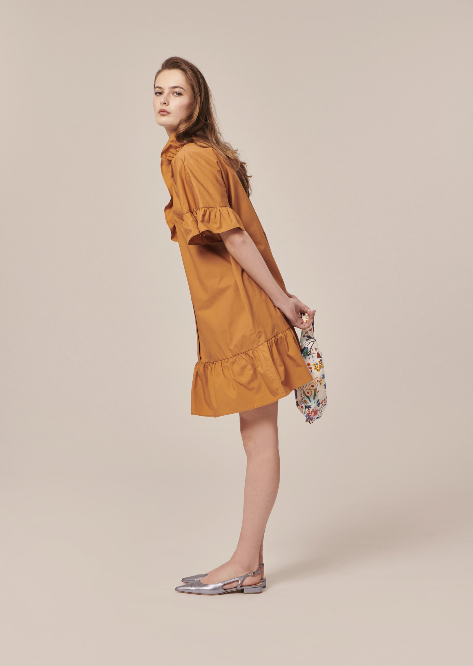 Robe Ripoline-Cognac en Coton