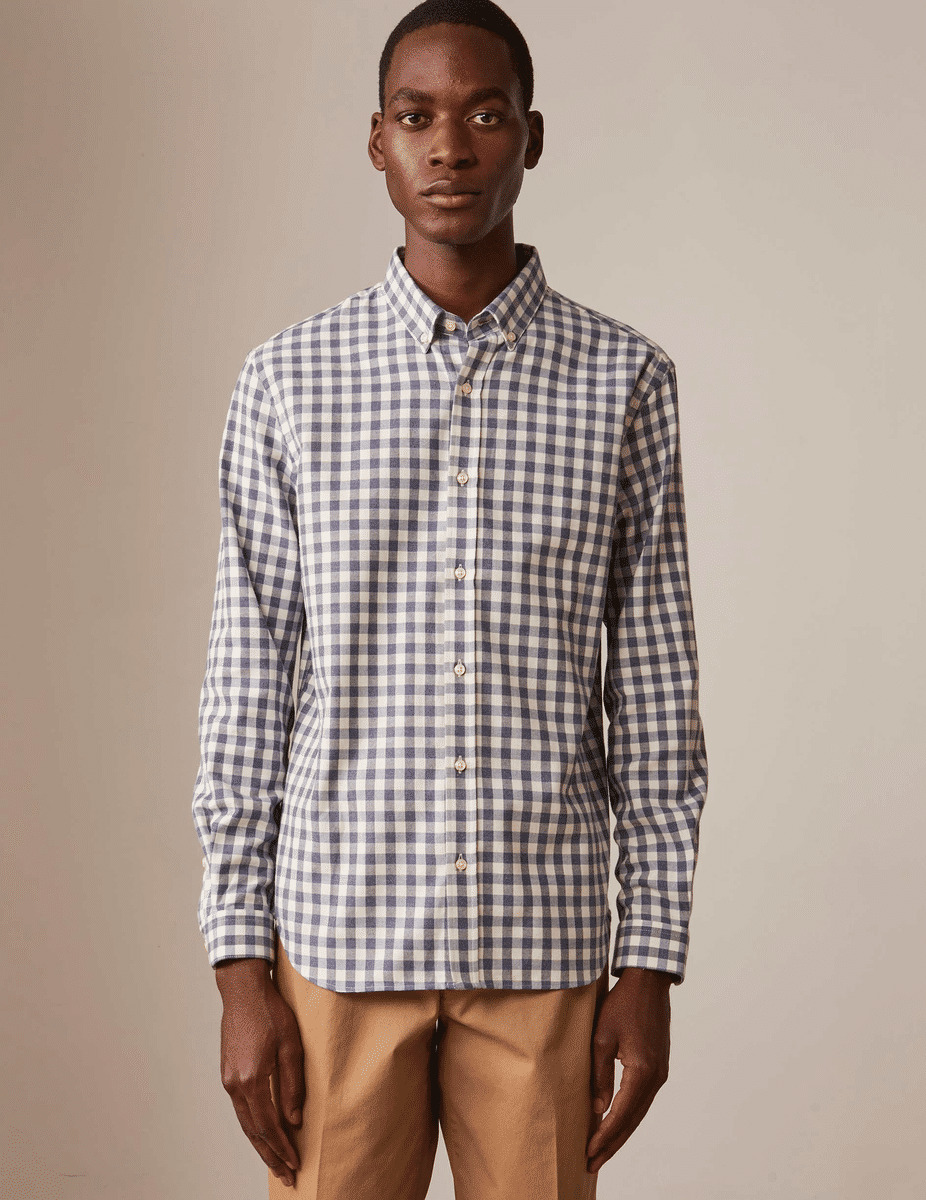 Chemise gaspard à carreaux bleus