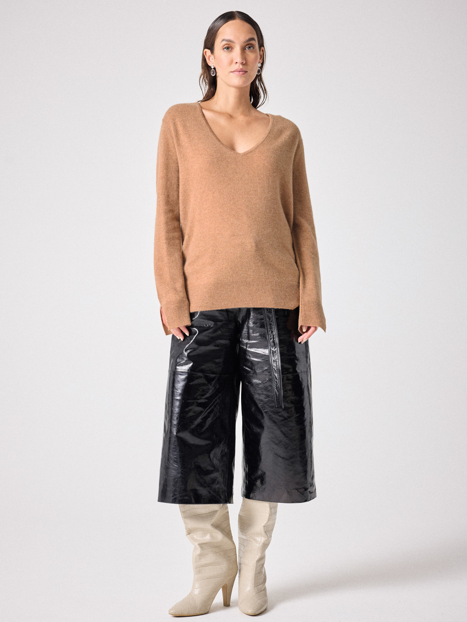 Pull cachemire Leopoldine CAMEL CHINE