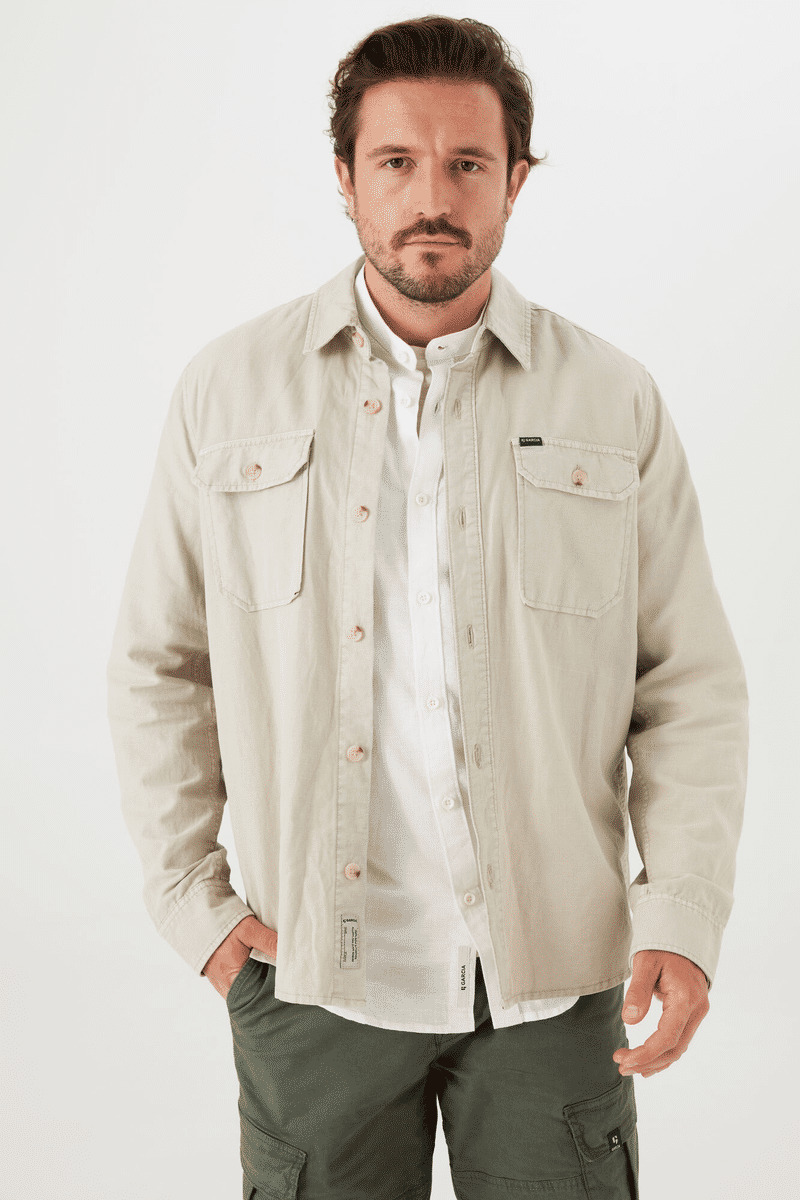 Men Overshirts Brown