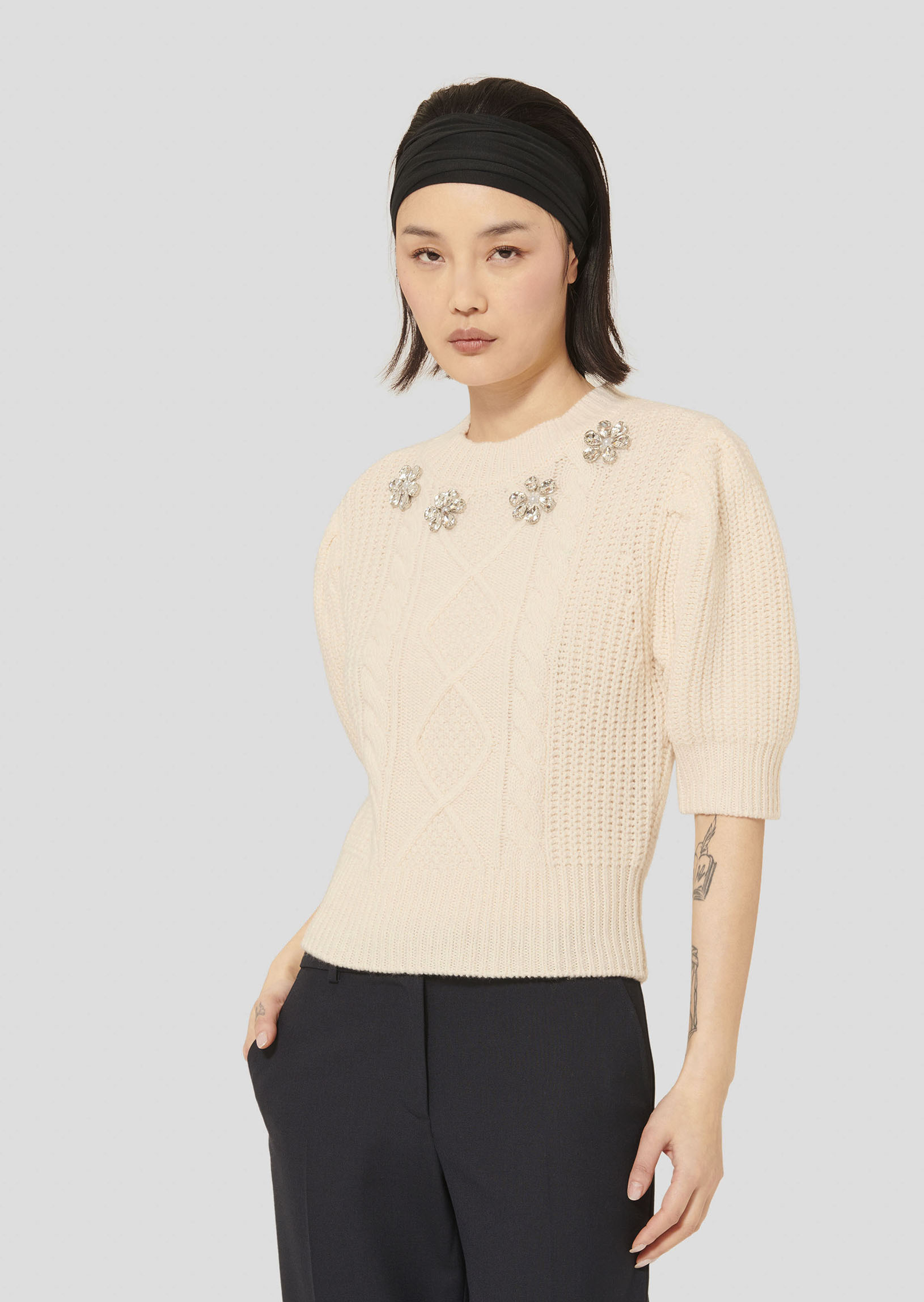 Pull Psyche-Ecru en Laine Merinos
