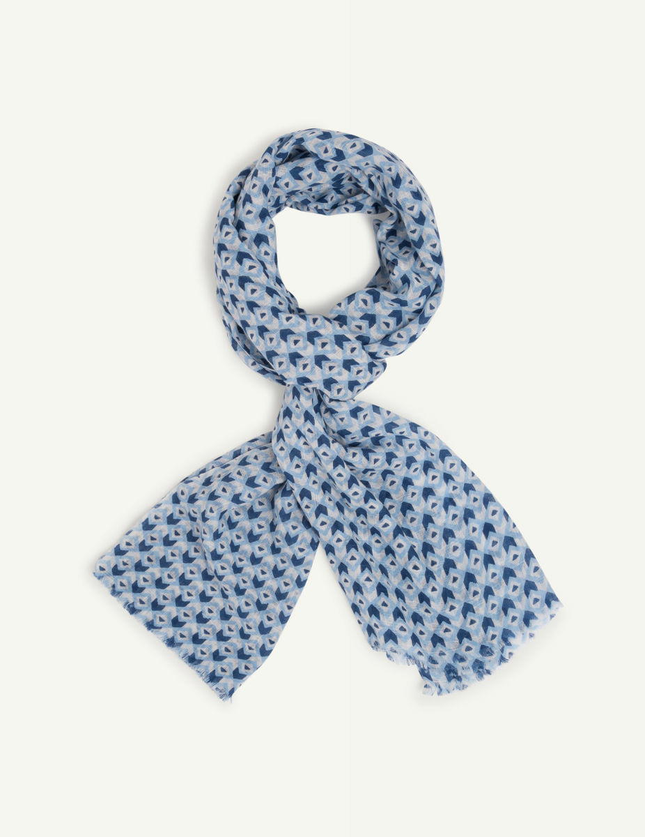 Écharpe en lin à motifs géométriques