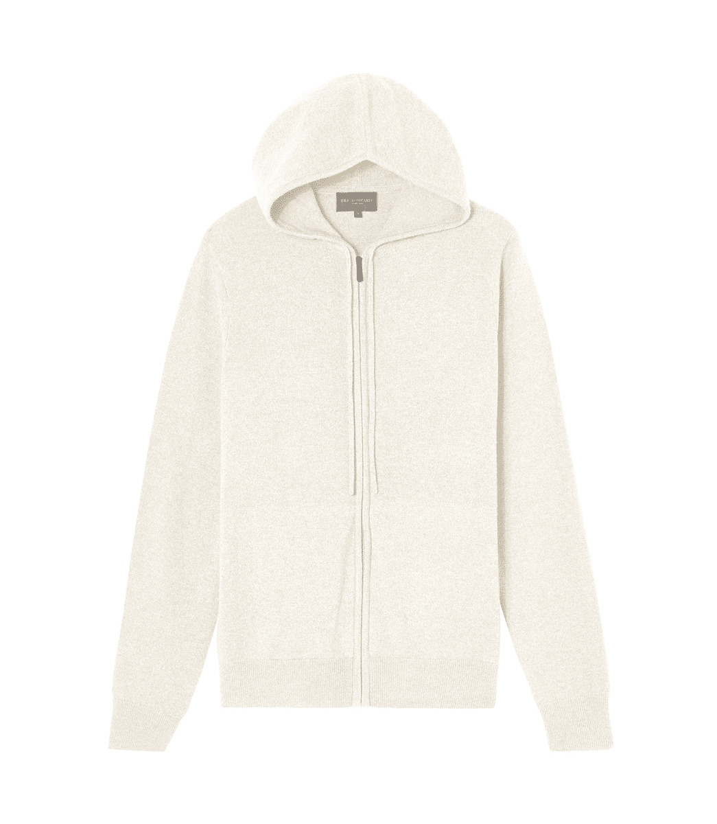 Pull à capuche zippé - Homme - NATUREL