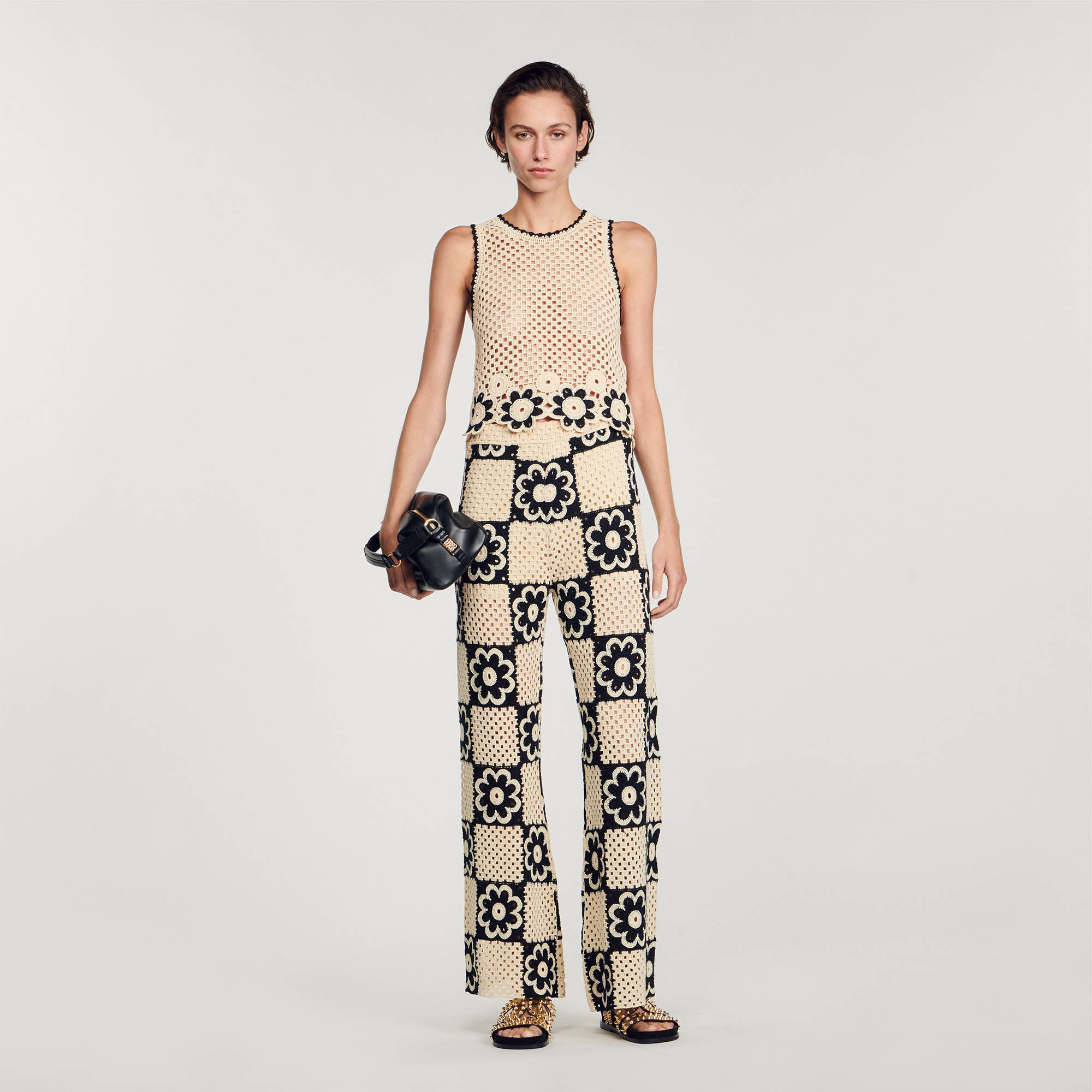 Pantalon en maille crochet