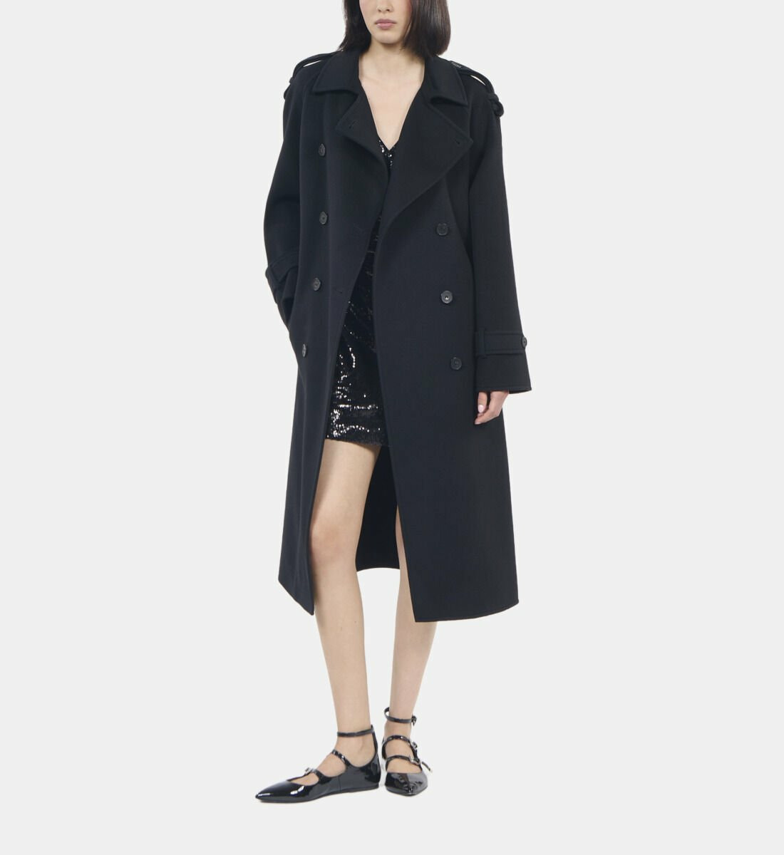 Manteau Style Trench Noir Femme