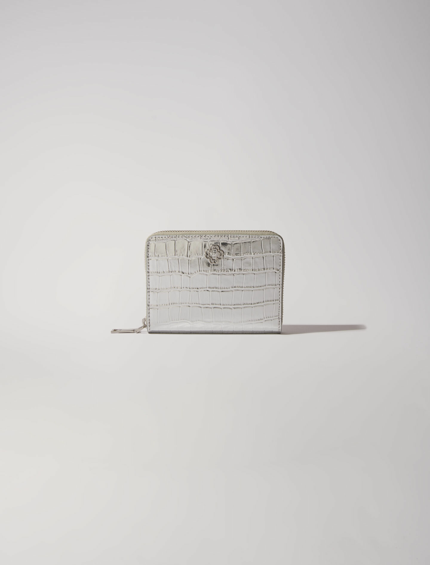 Portefeuille en cuir embossé croco