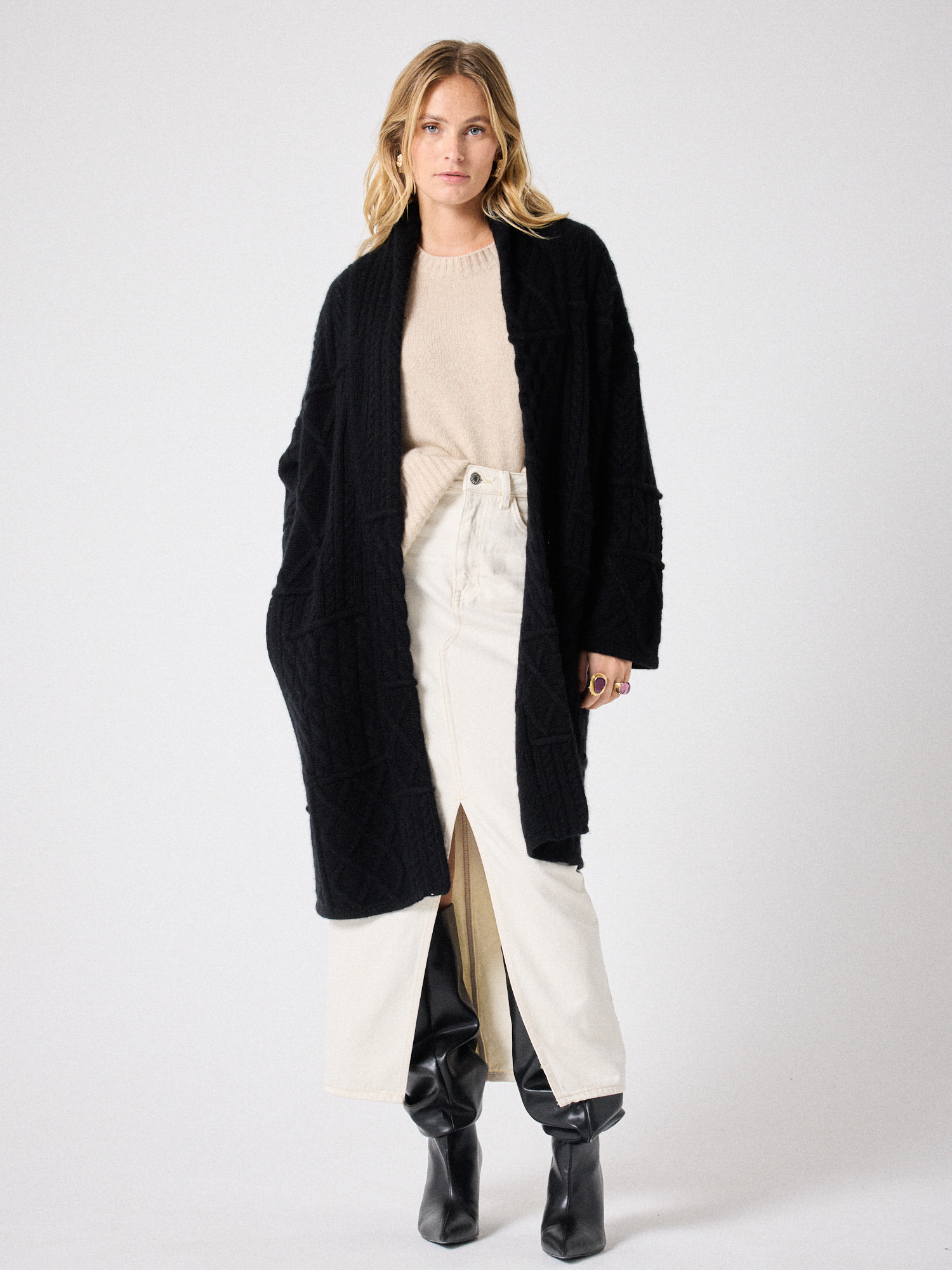 Cardigan winter cachemire 10 fils 5GG NOIR