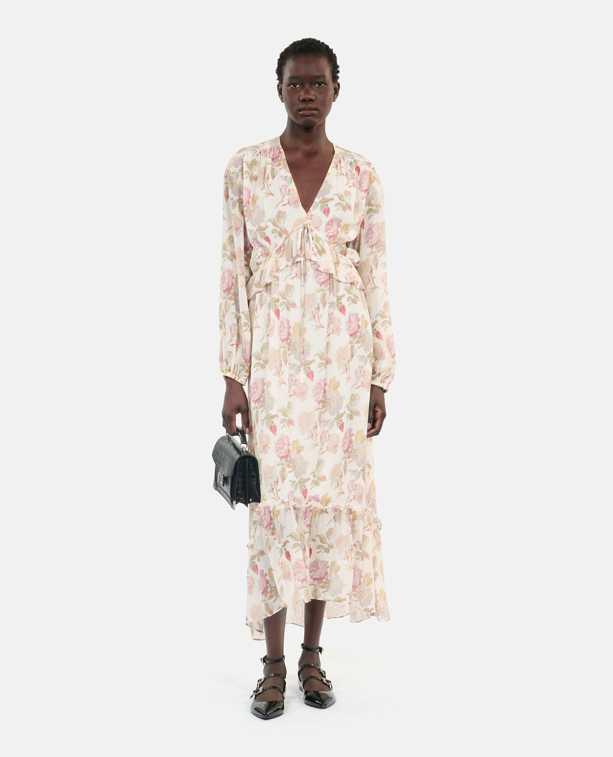 Robe Courte Imprimée En Soie Femme