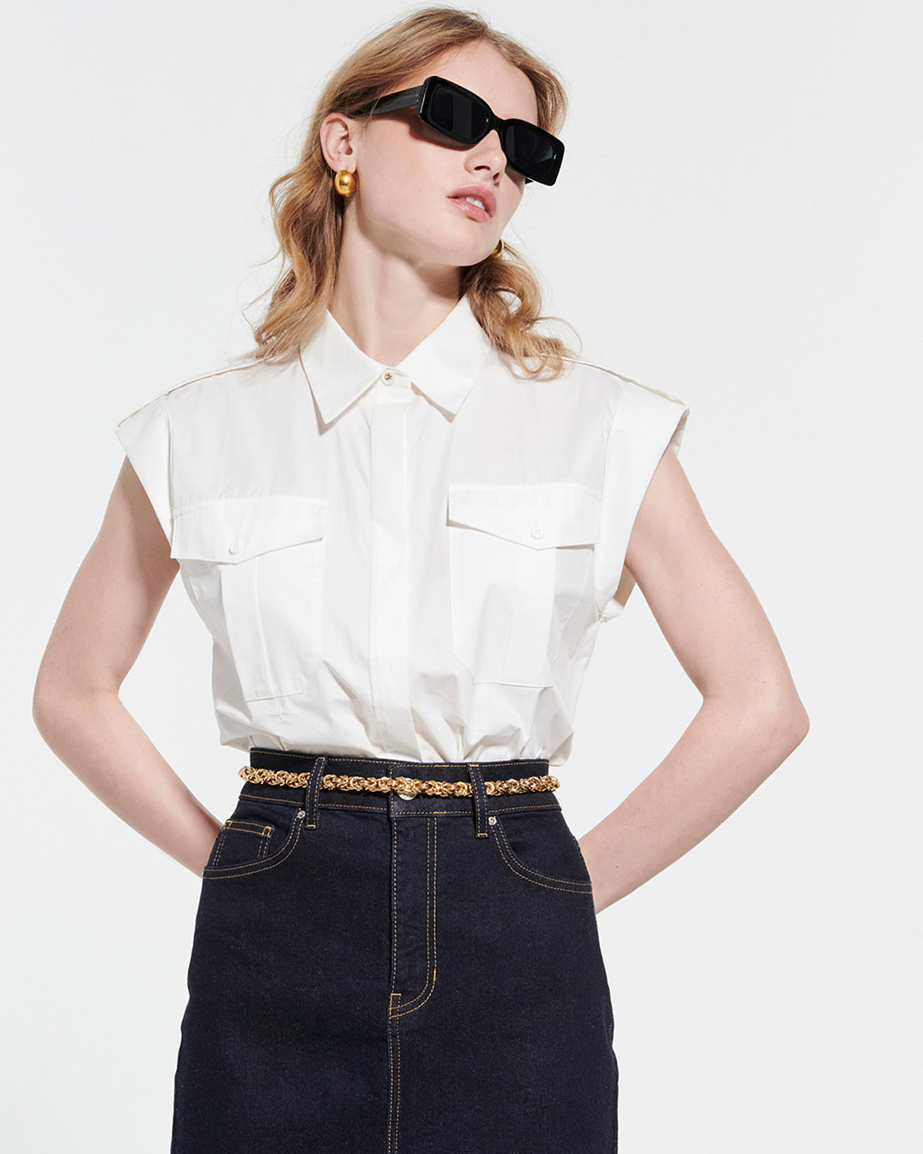 Chemise Calvia Blanc en Coton
