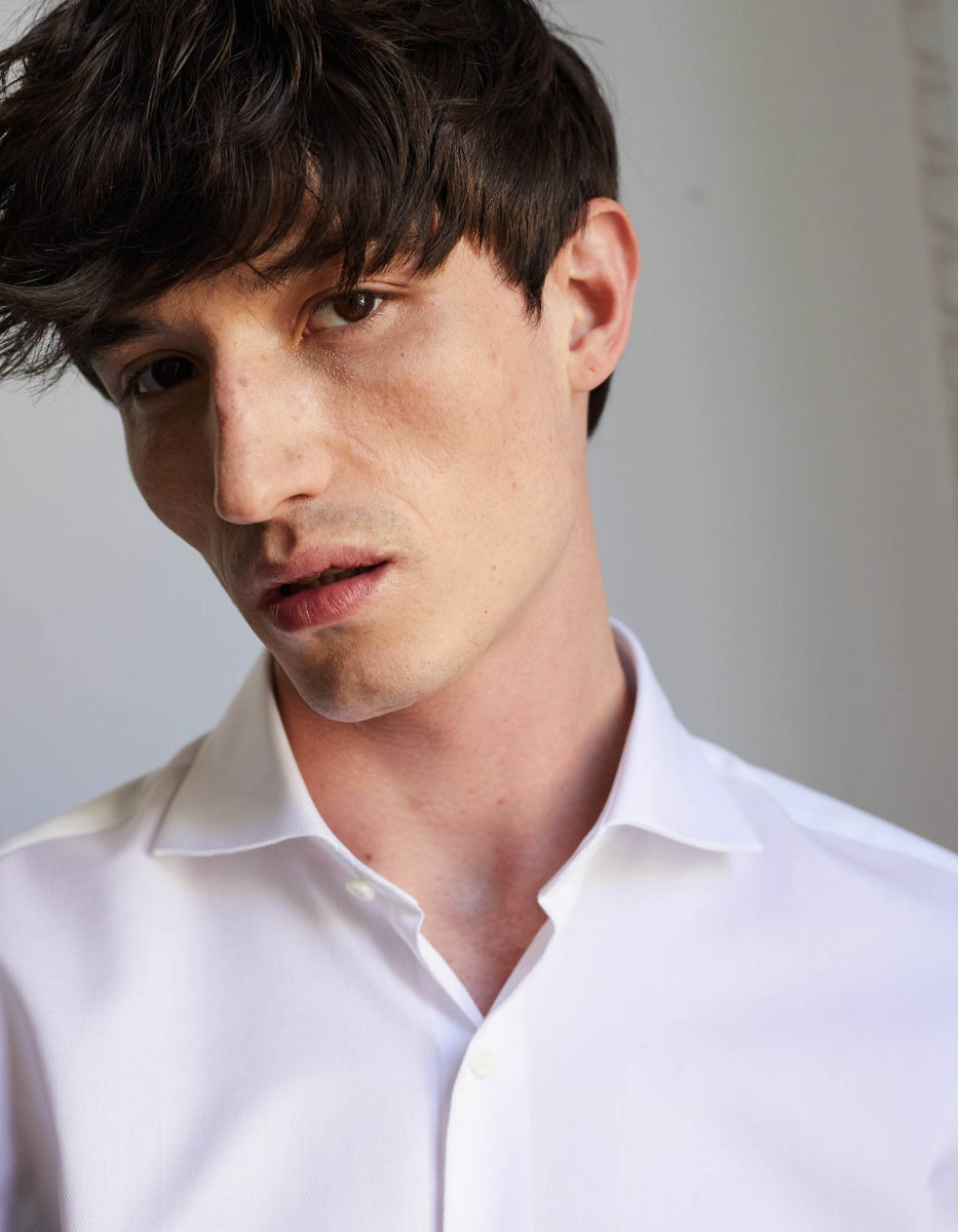 Chemise Ajustée en façonné blanc