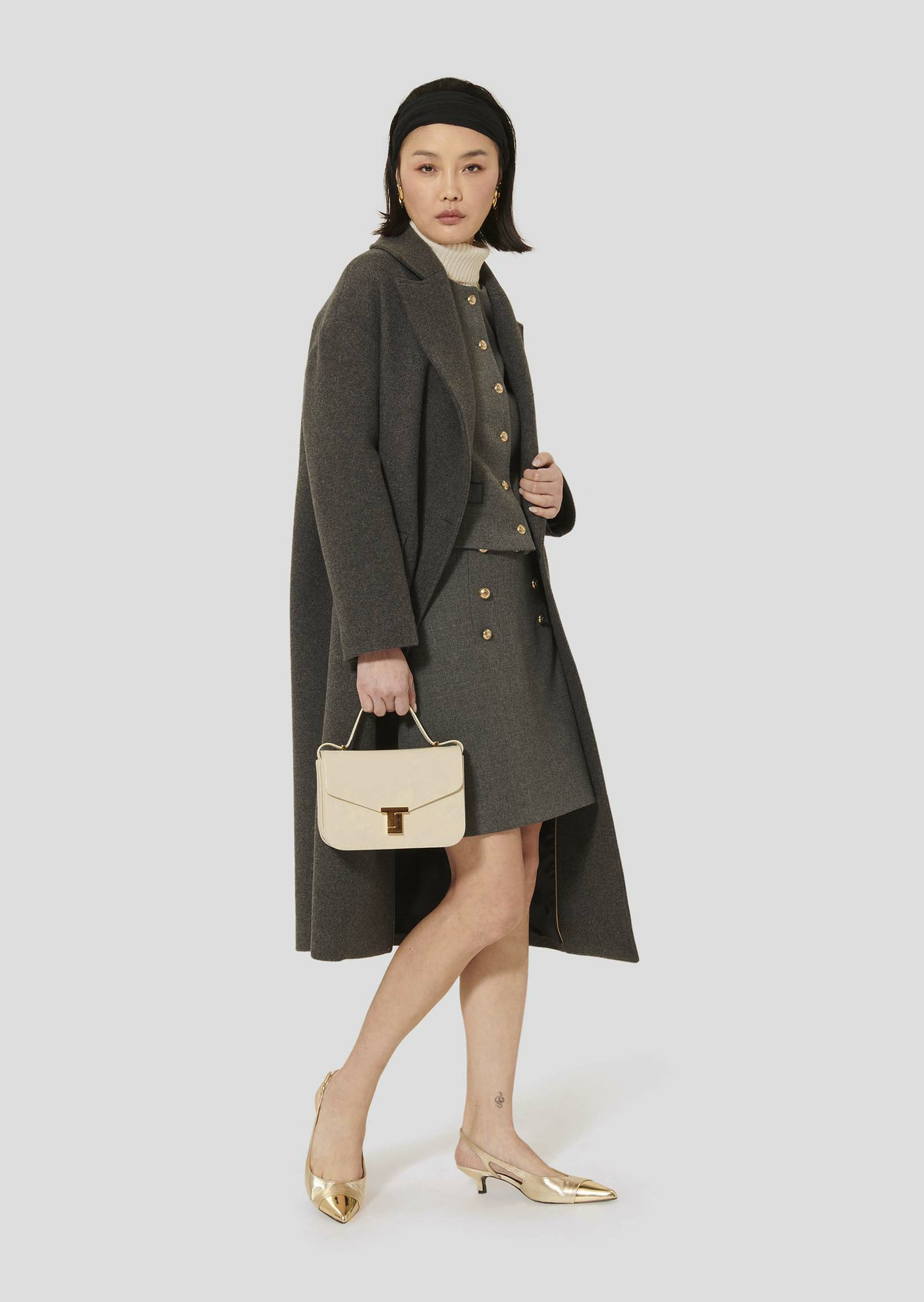 Manteau Milo-Gris Chine en Laine Vierge