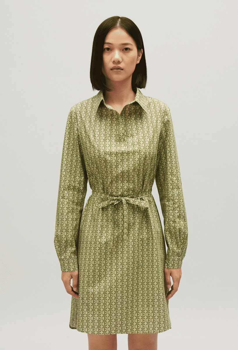 Robe courte monogramme verte