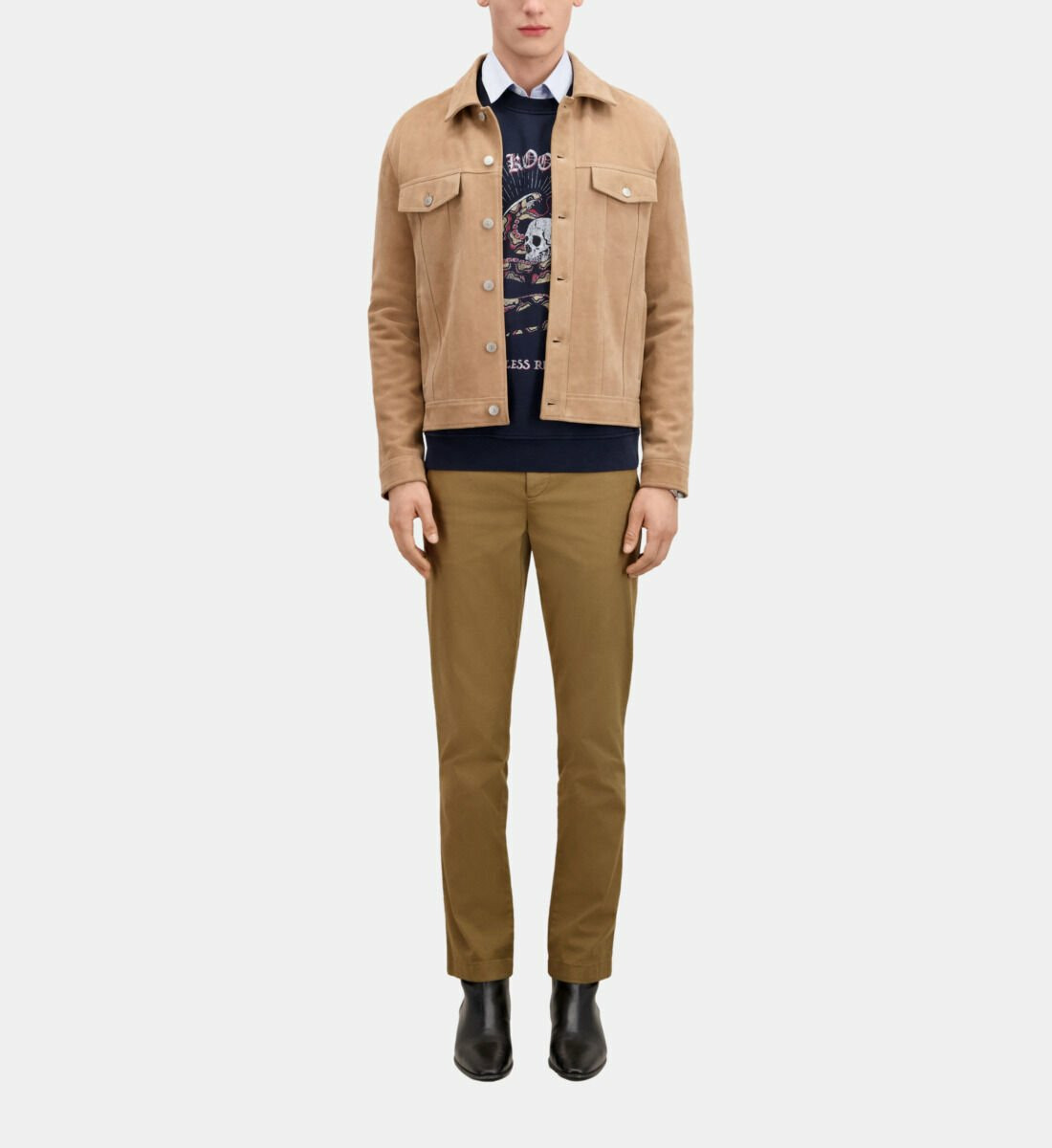 Blouson En Cuir Suede Homme