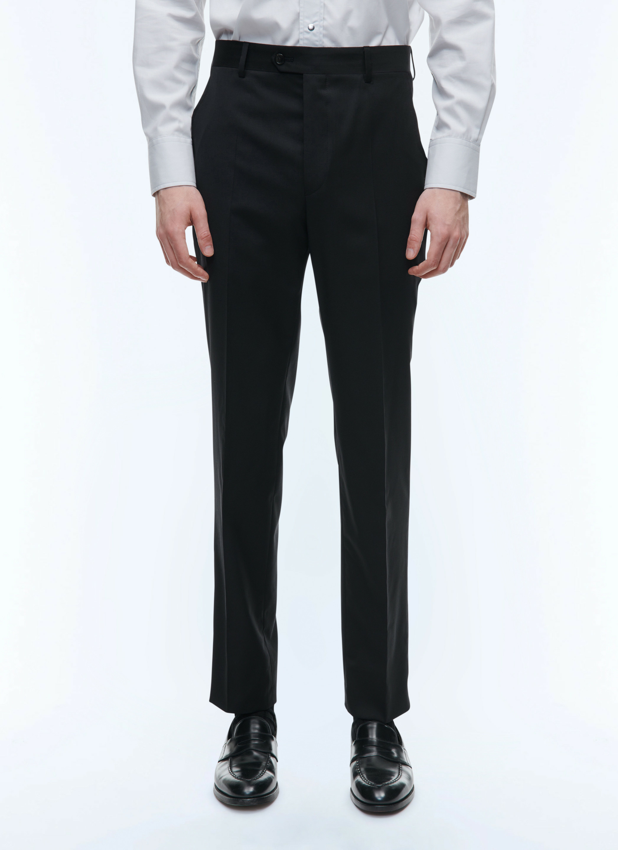 Pantalon grande taille en serge de laine