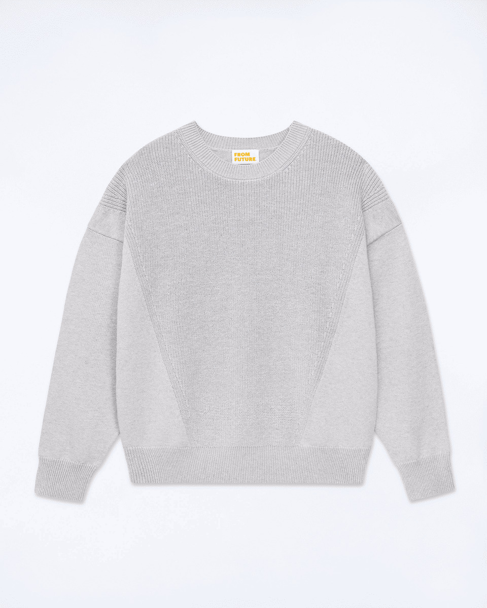 Pull Col Rond Maille Perlée