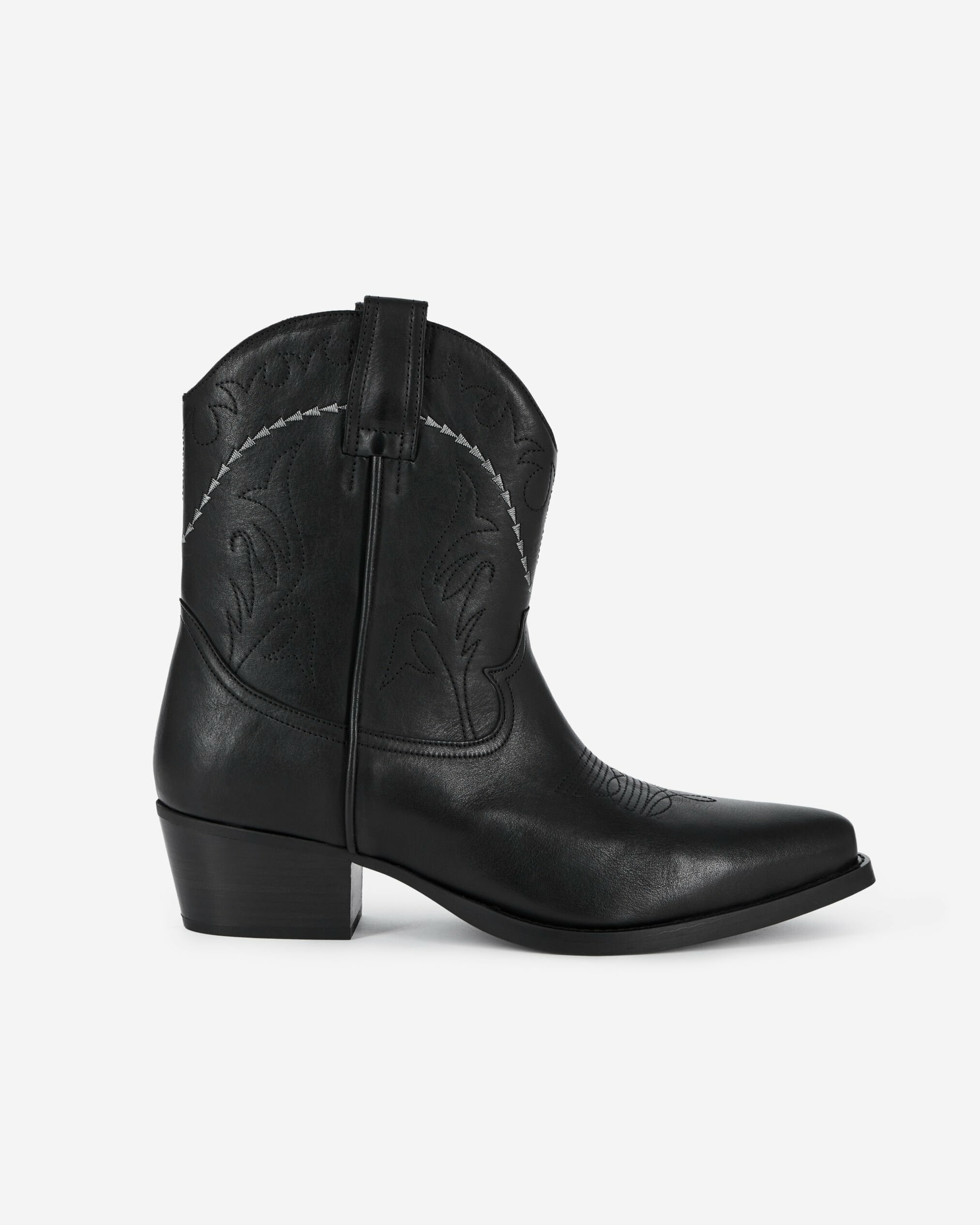 Bottes Western En Cuir Noir