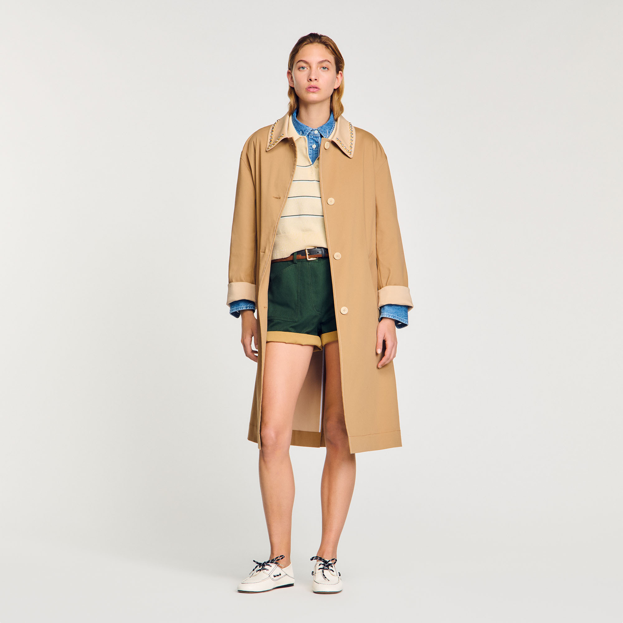 Trench à col strassé