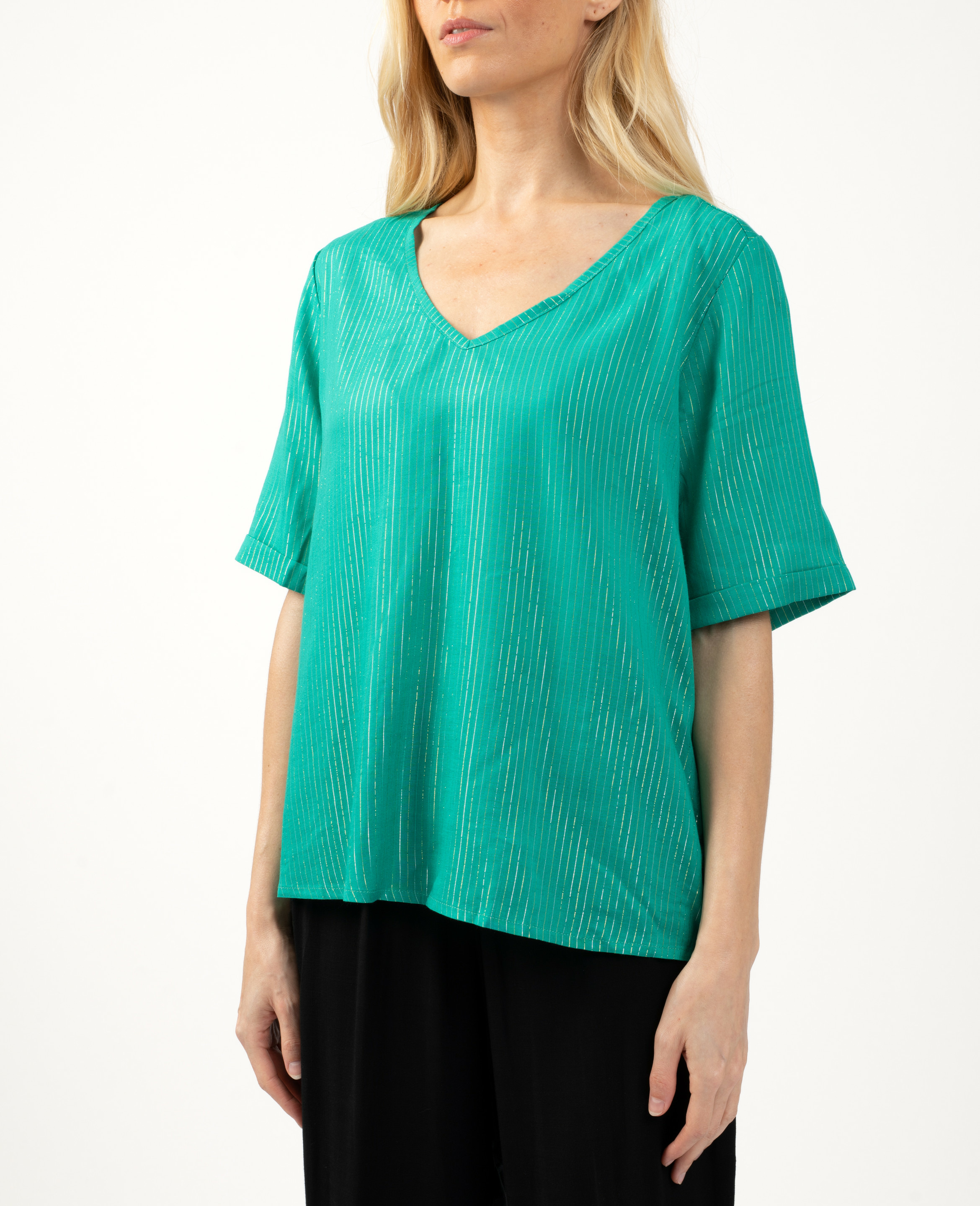 Top à fines rayures lurex