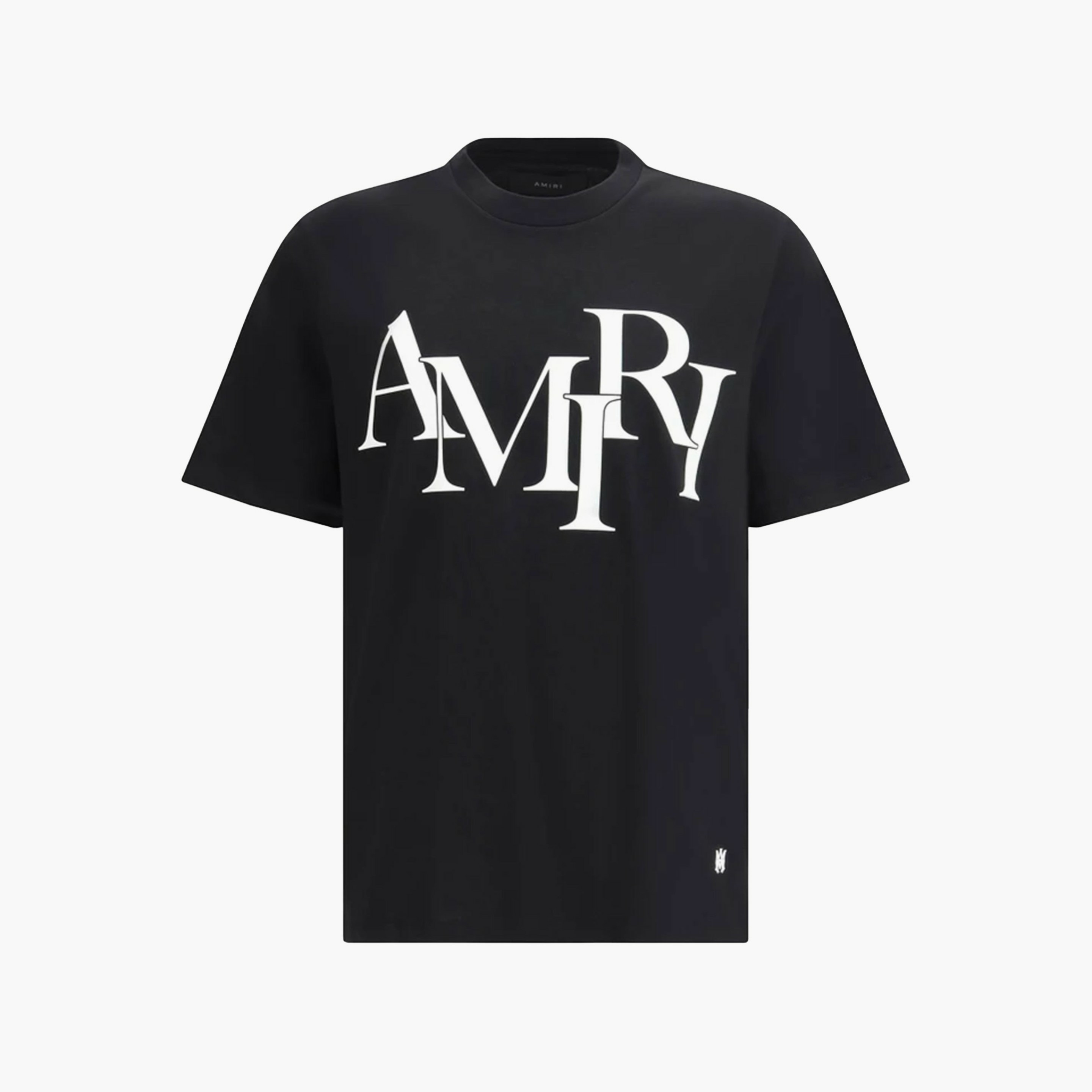 Amiri T-shirt Staggered Logo Noir