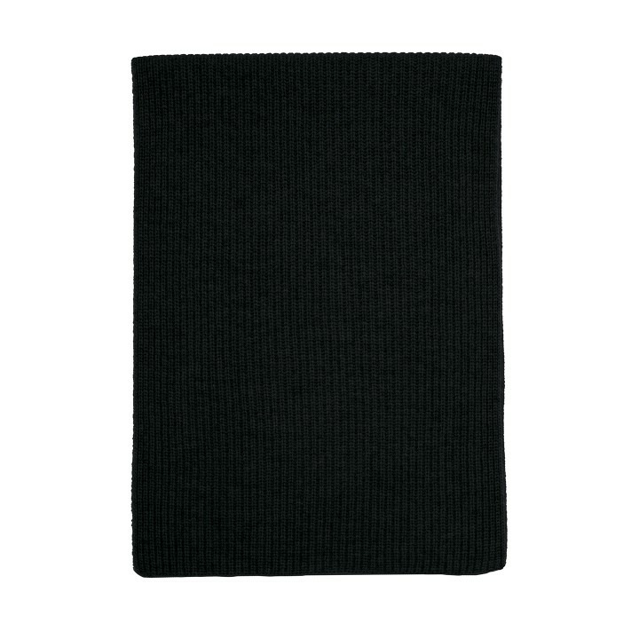 Écharpe à côtes anglaises 170 cm x 30 cm  - Accessoire - NOIR