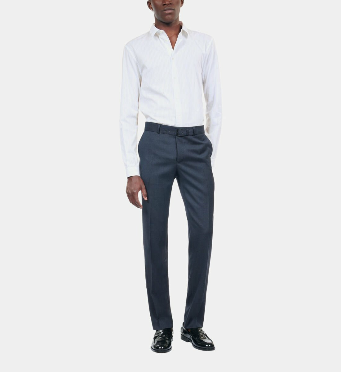 Chemise Formelle À Rayures Blanche Homme