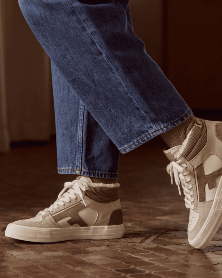 Tennis écrues & beige foncé