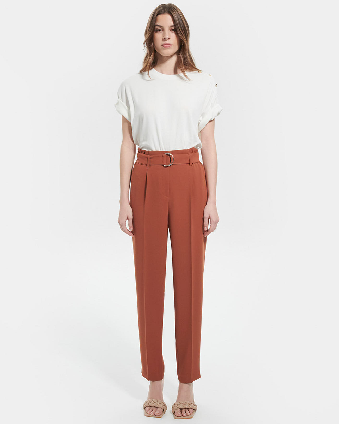 Pantalon Patricia Marron en Polyester