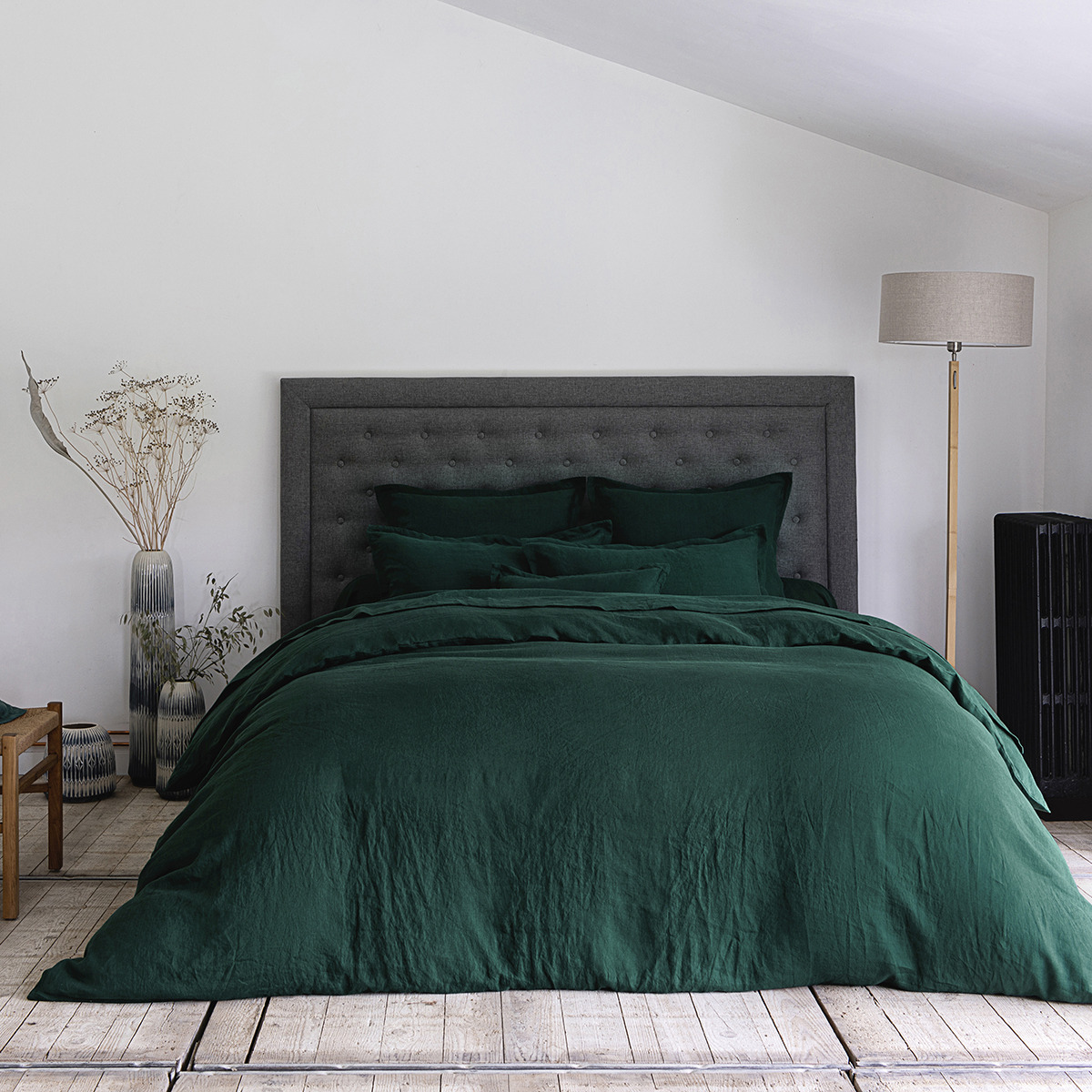 HOUSSE DE COUETTE | Lin Lavé Lina - Vert Sapin