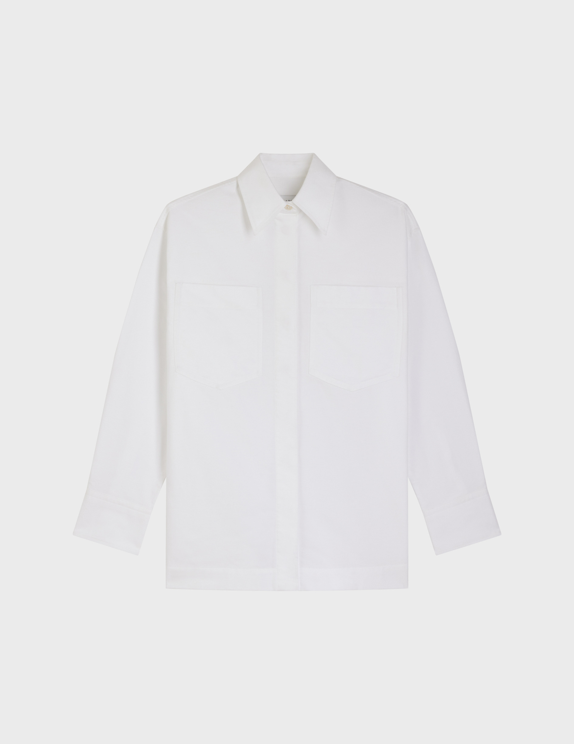 Chemise oversize faith avec poches en oxford gratté uni blanc