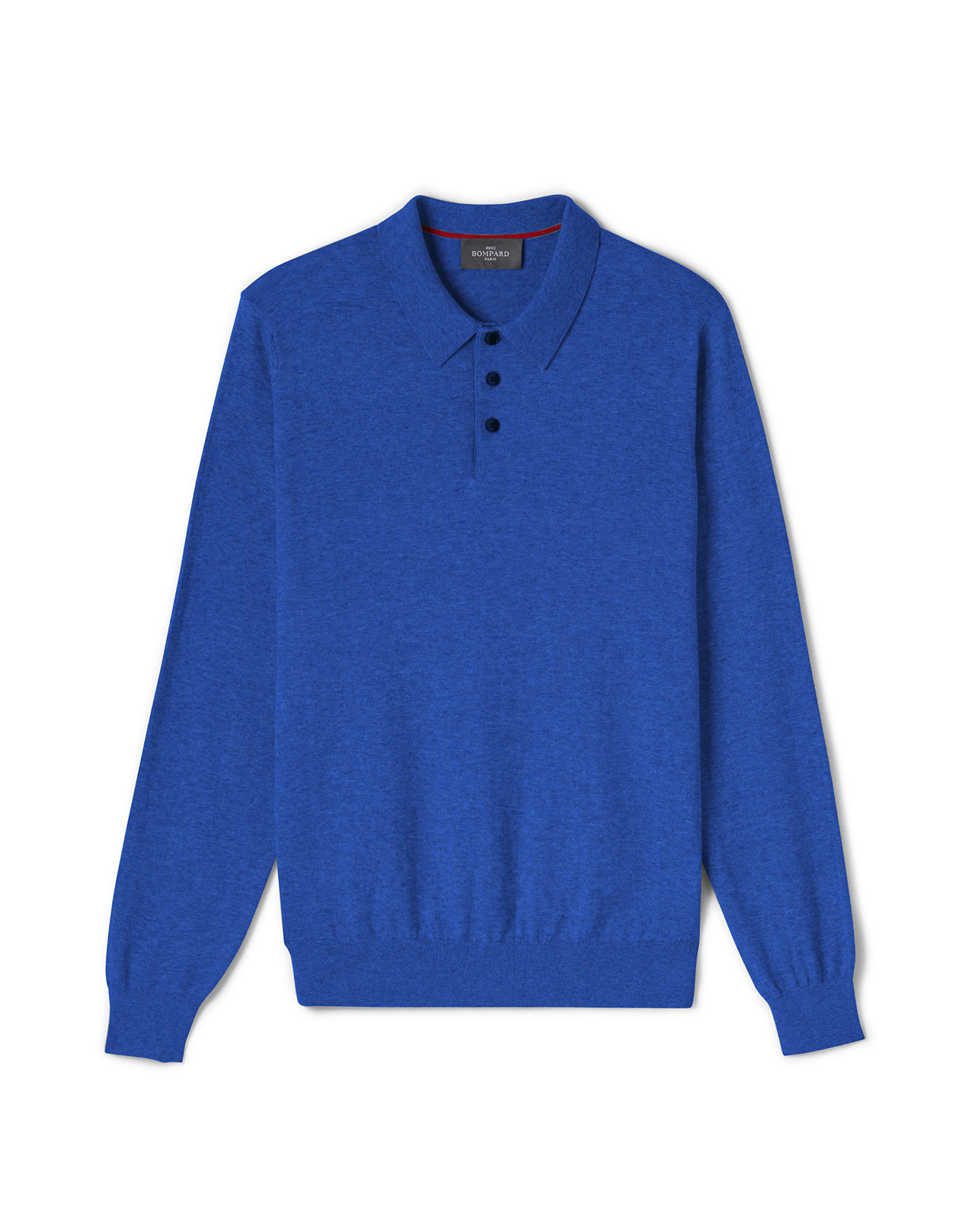Polo manches longues - Homme - BLEU APNEE