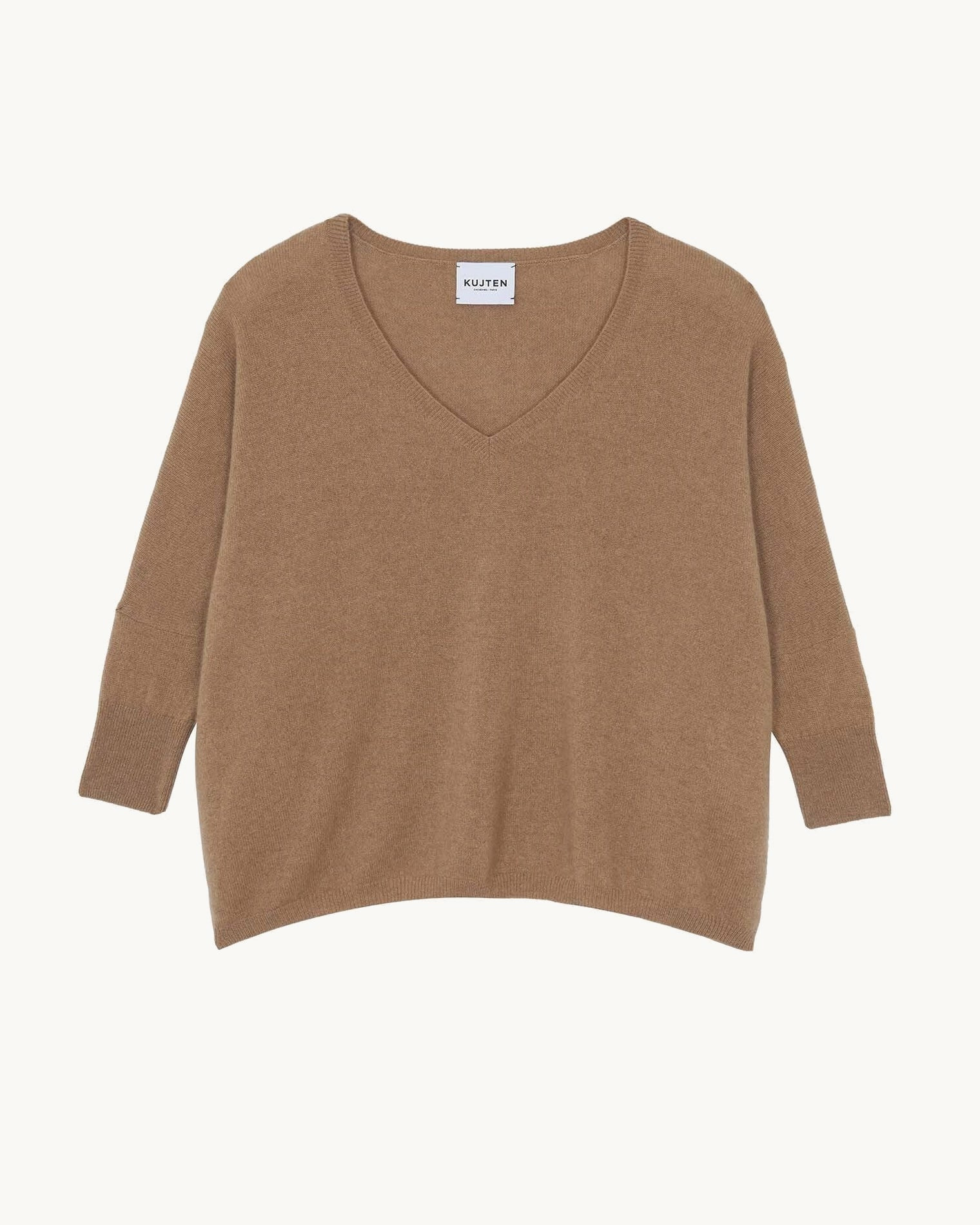 Pull Minie Pull cachemire col v oversize manche 3/4