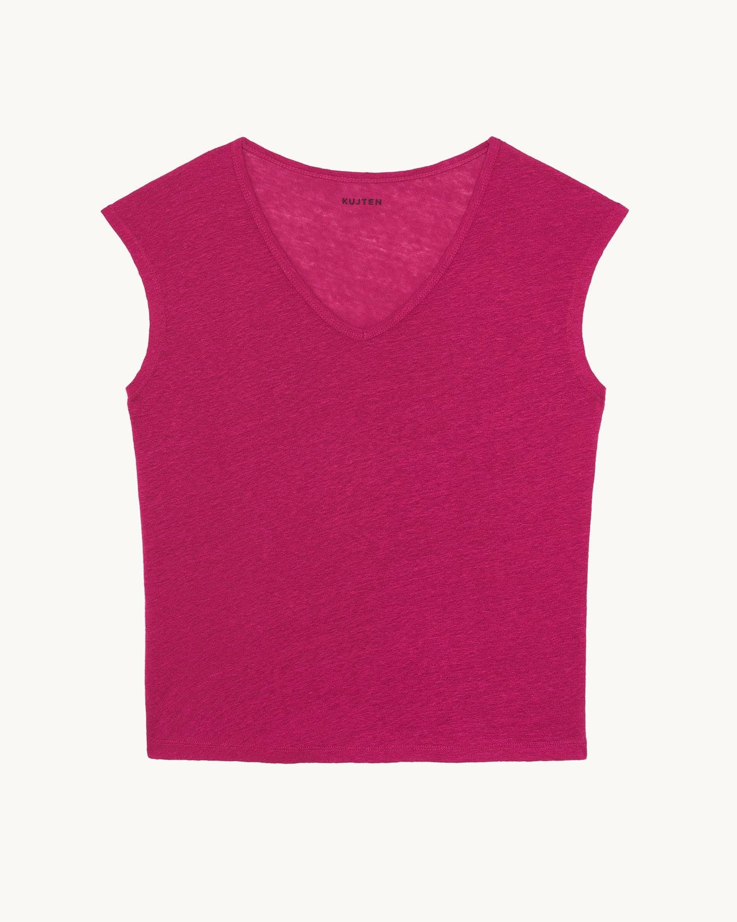 T-Shirt Karol T-Shirt Col V Sans Manches Lin
