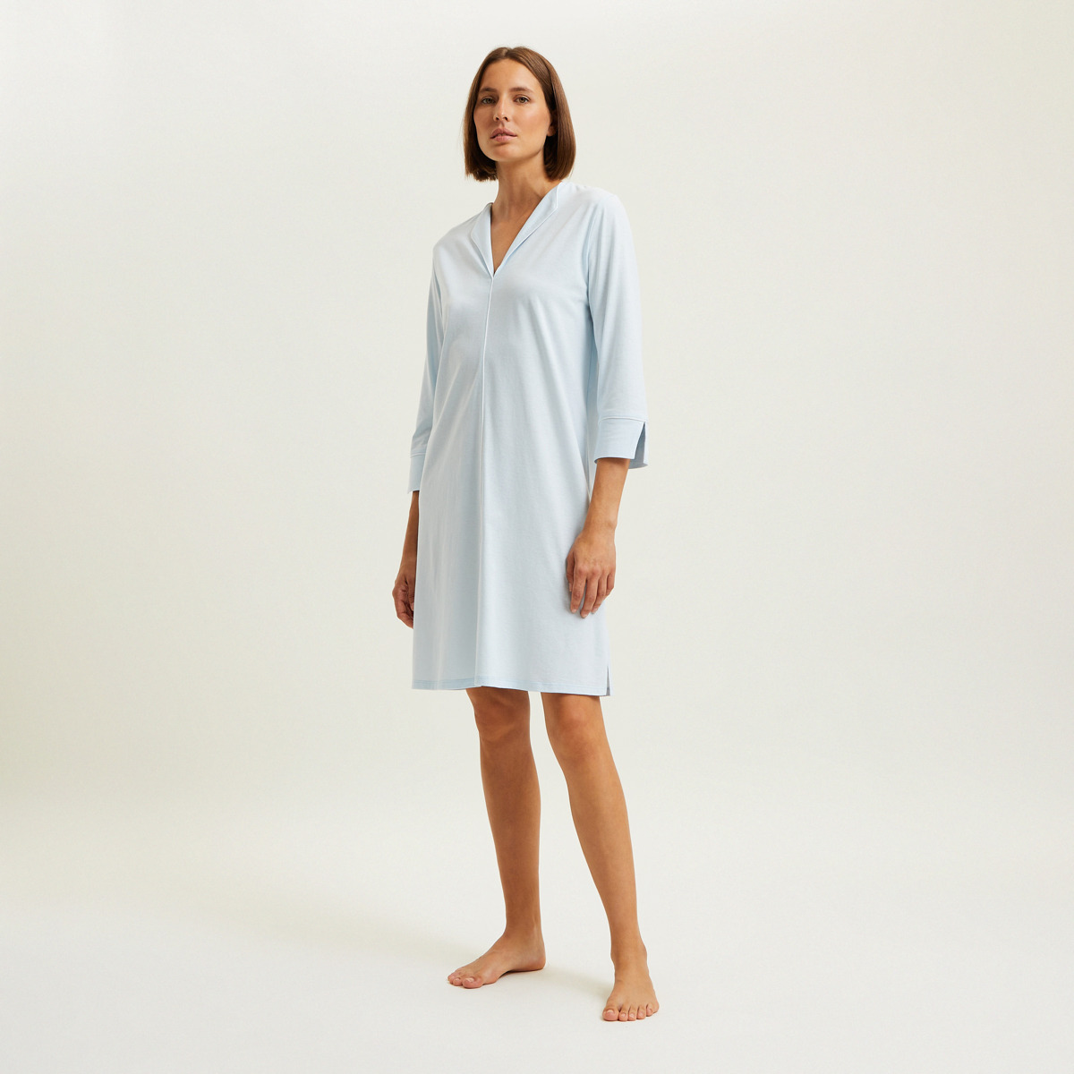 - Chemise de nuit courte col v en jersey, Anafi