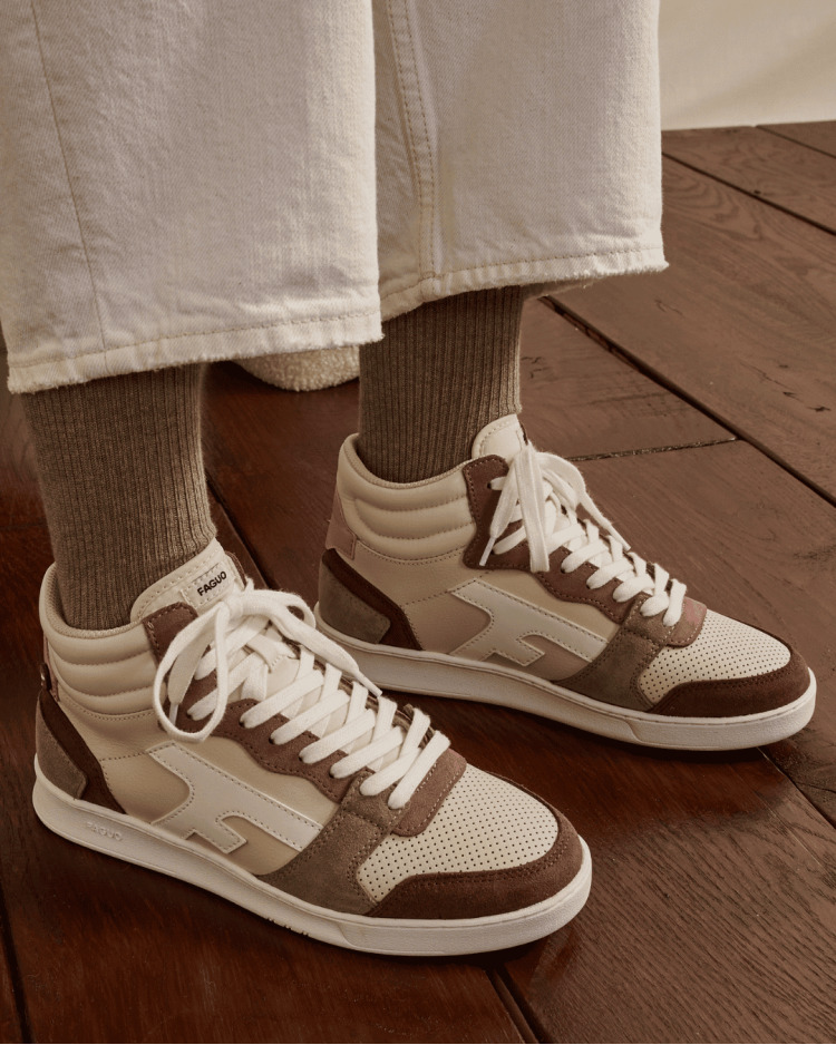 Baskets écrues & roses